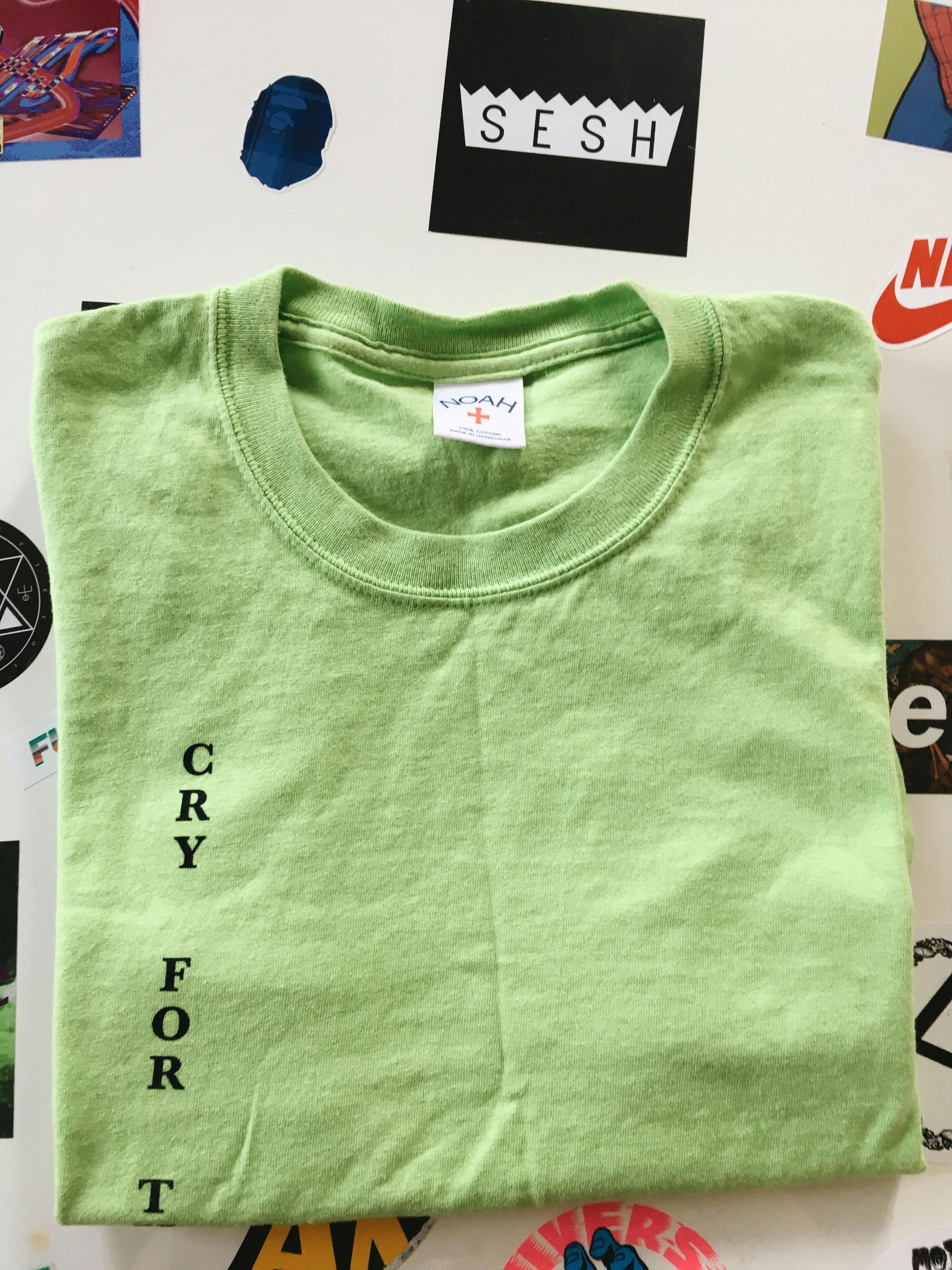 Noah NYC Cry For The New World T-shirt Lime - 3