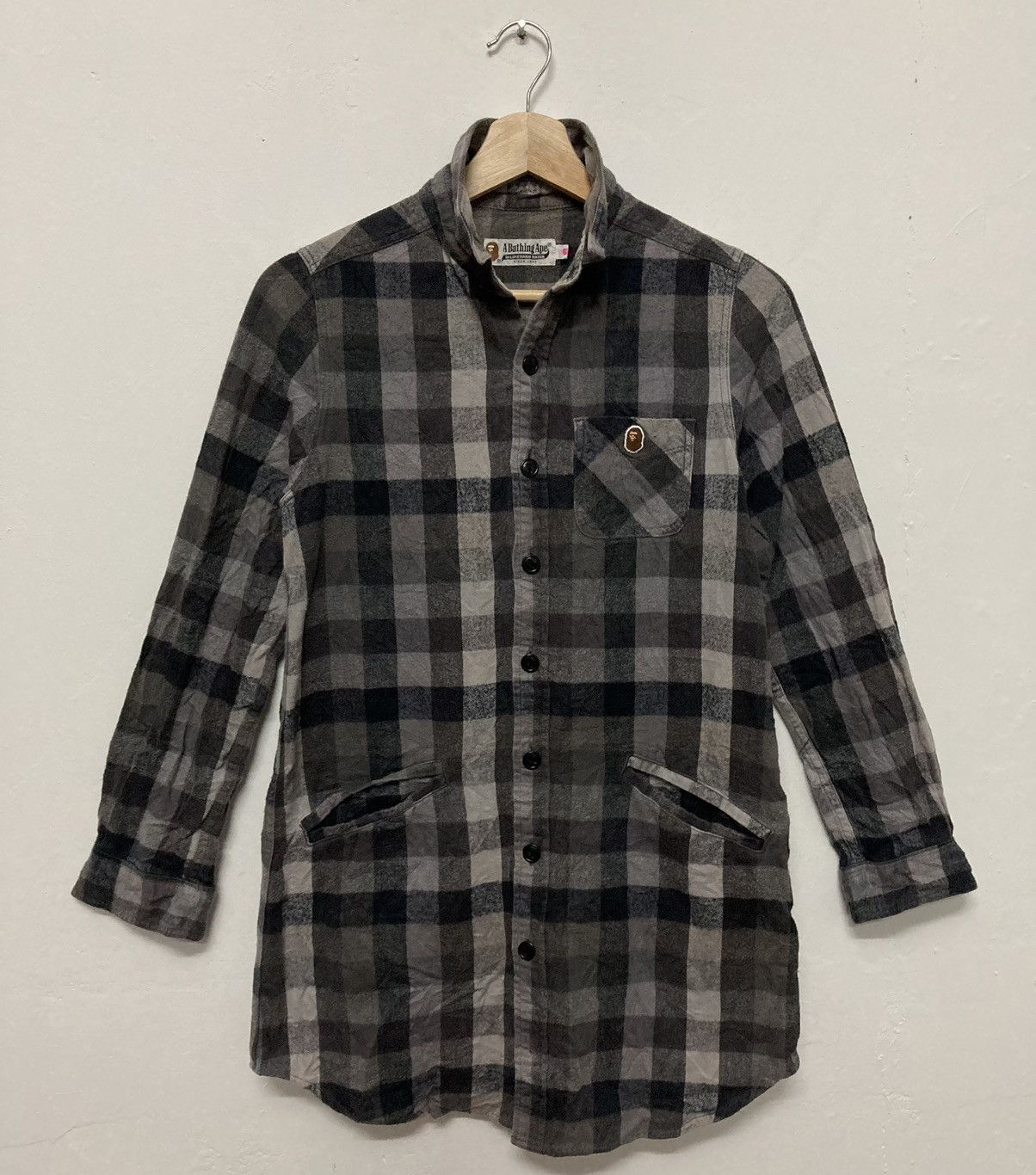 Bape Button Up Checker Flannel Shirt Made in Japan - 1