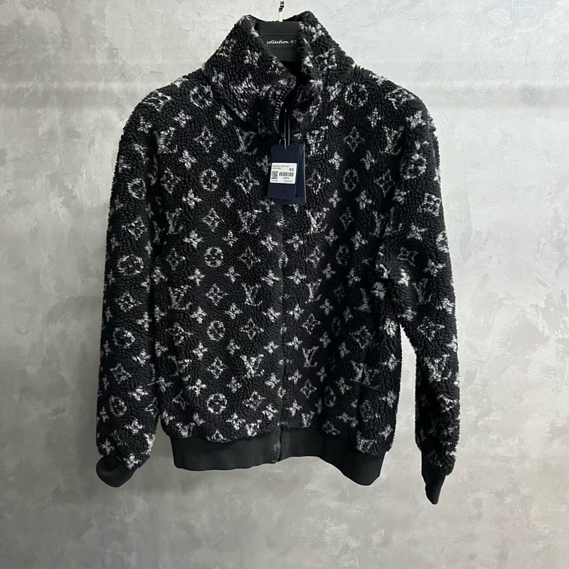 Louis Vuitton Black All-Over Jacquard Fleece-Feel Jacket - 1
