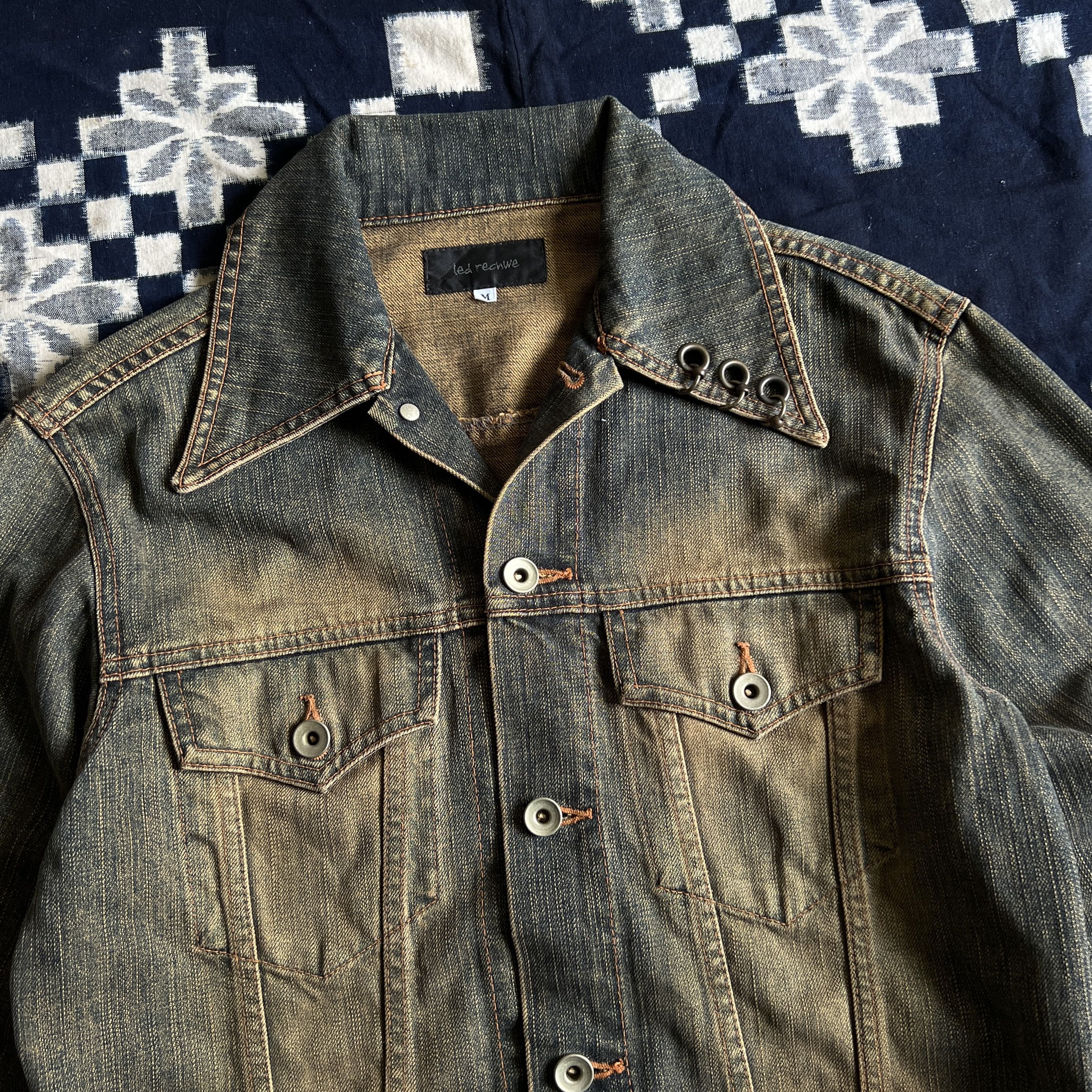 Other Designers Led rechwe mud wash pierced jacket,2000s