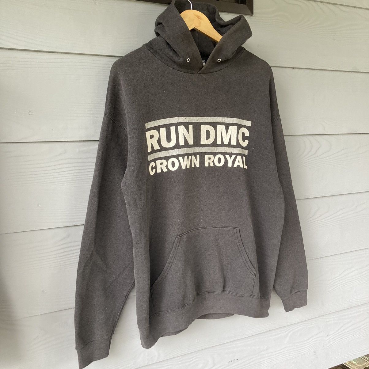 Vintage Run DMC Crown Royal Grey Hoodie Sweatshirt - 2