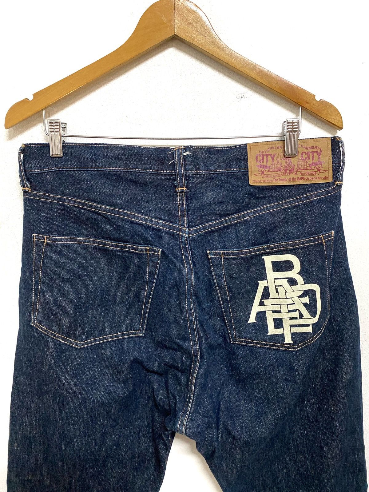 A Bathing Ape Vtg Straight Cut Jeans Japan Made - 8