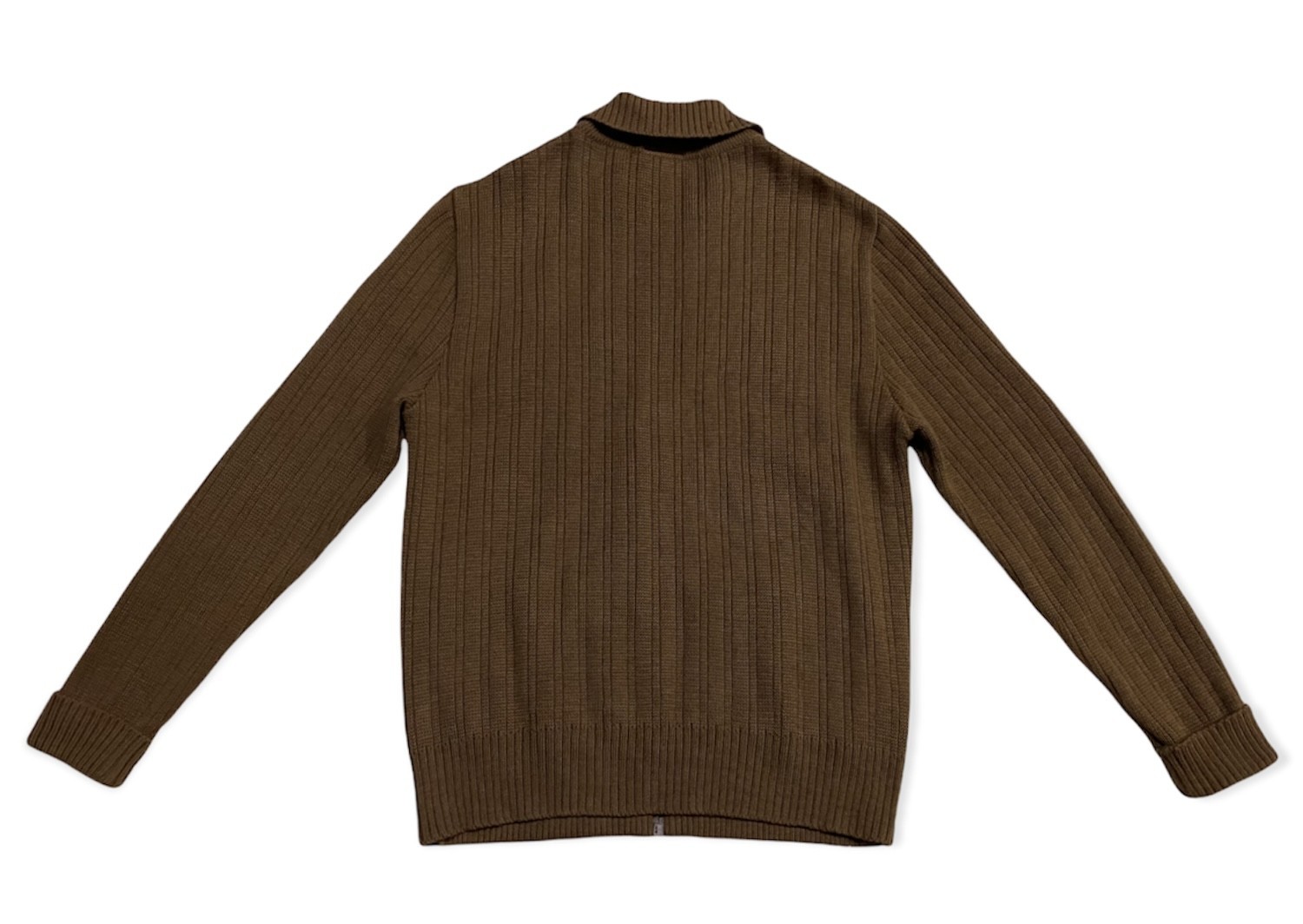 Coloured Cable Knit Sweater - Vintage St Michael Wool Cable Knit Sweater Suede Trimmer - 8
