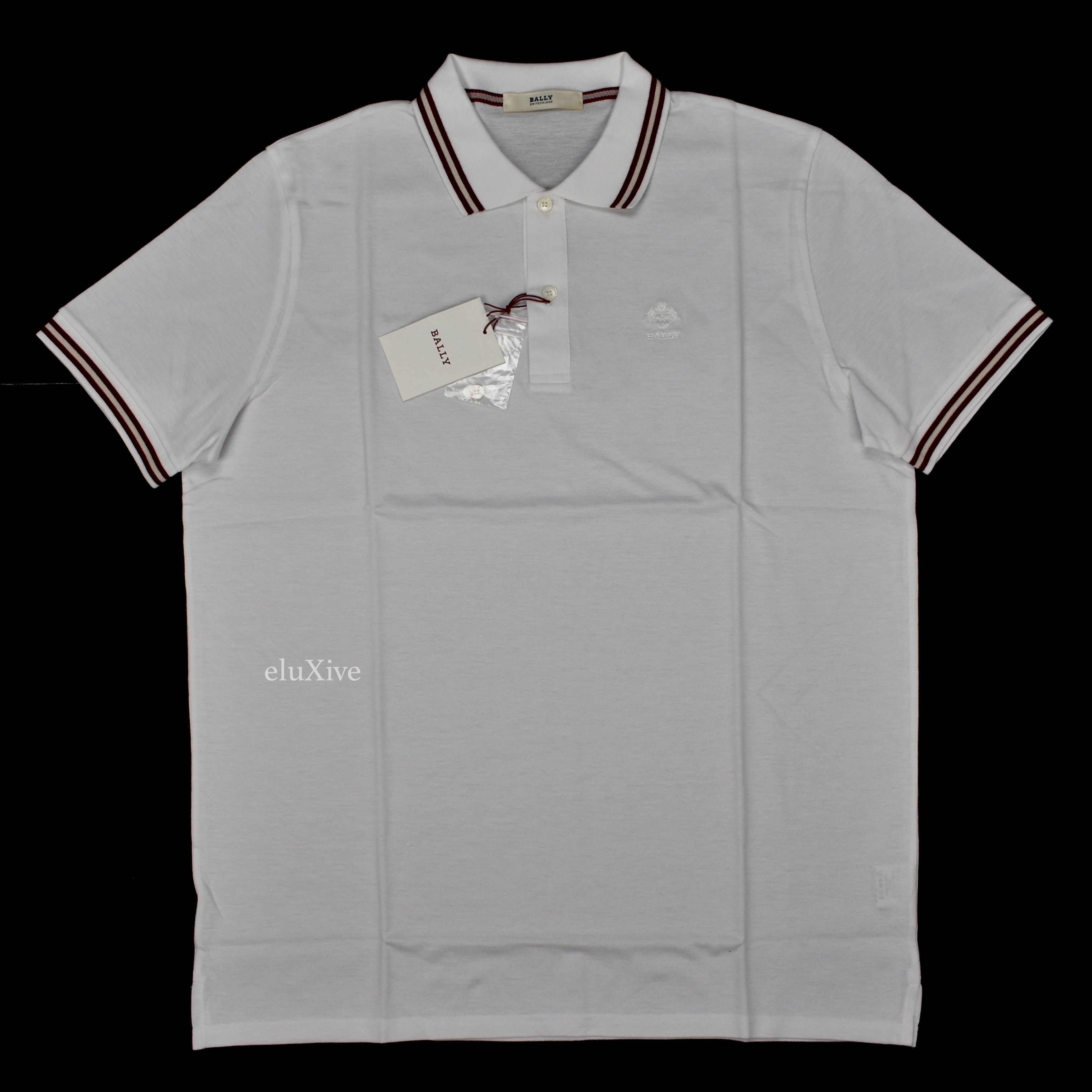 Bally - White Web Trim Logo Polo Shirt NWT - 1