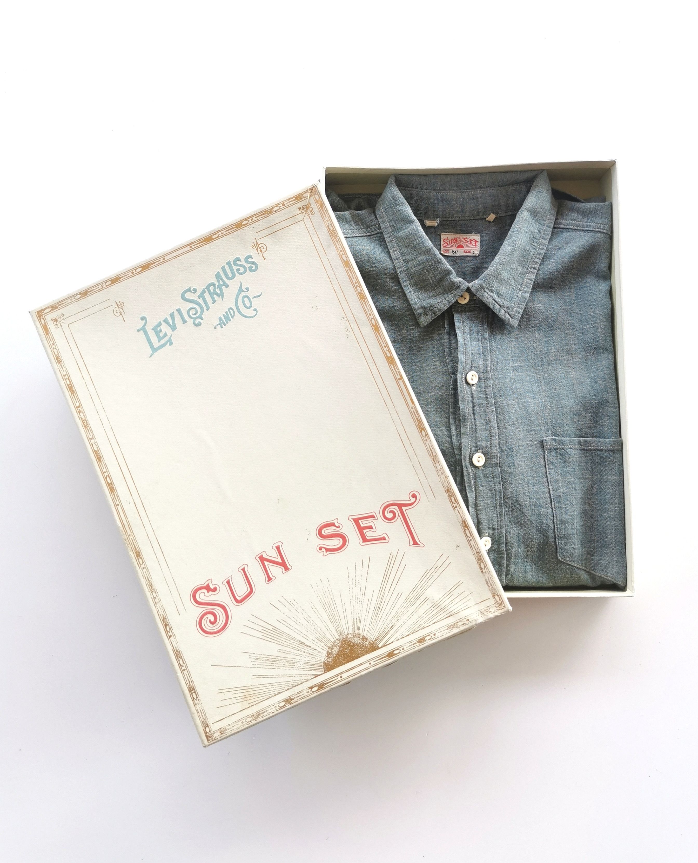 1920s Levis Vintage Clothing Selvedge Sunset Chambray Shirt - 14