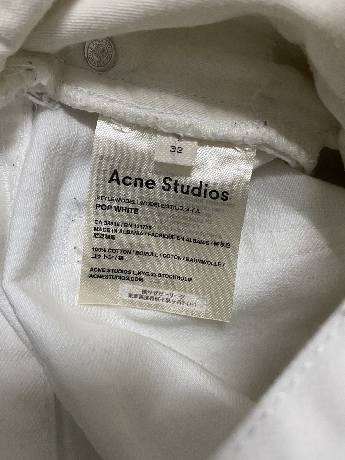 Offer‼️Vintage Acne Studios Pop White Denim Jeans - 4
