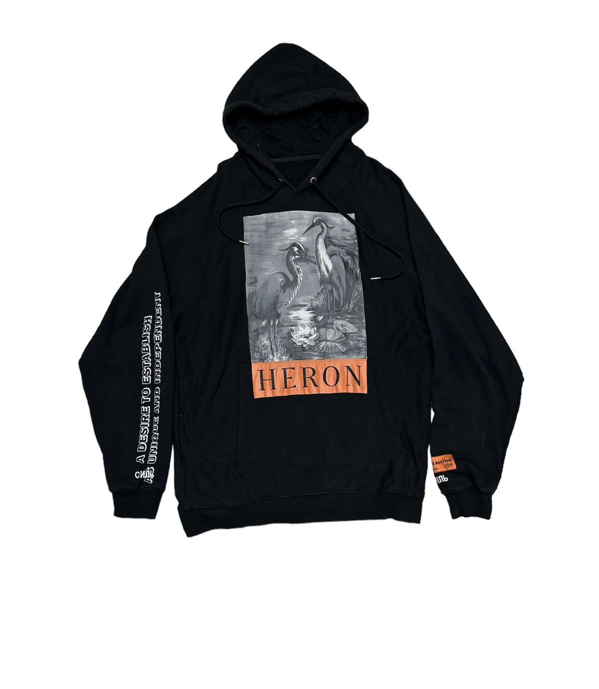 Heron Preston Hoodie Swan Print Logo - 1