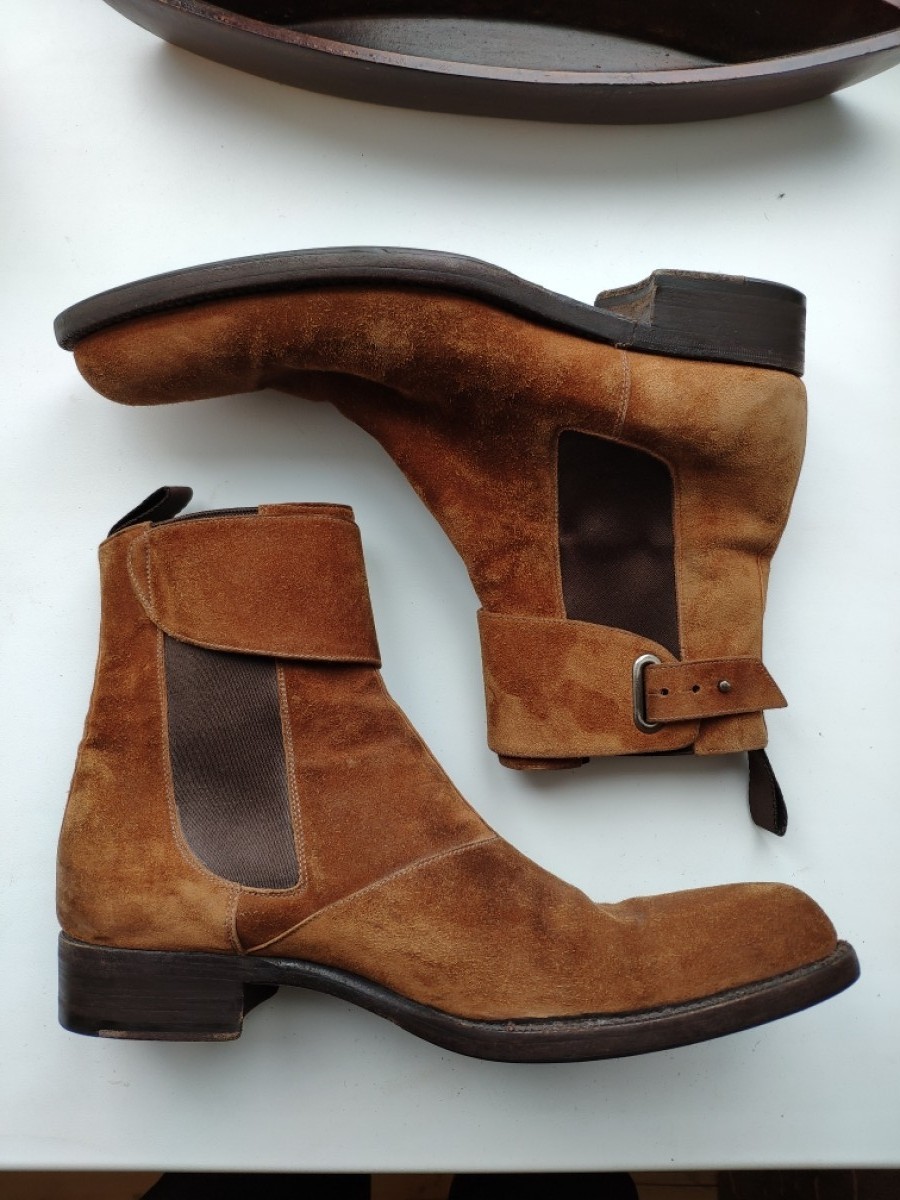 Sergio Rossi - Tan strap chelsea boots.Fits like Saint Laurent or Gucci - 1