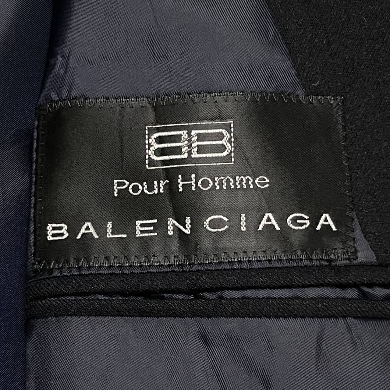 Balenciaga Pour Homme Double Breasted Wool Blazer - 11