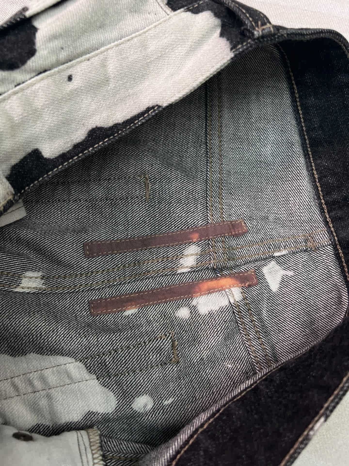 Rick Owens fw16 Bleach Vomit Detroit Cut Denim Jeans - 6
