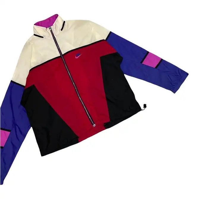 🔥VINTAGE 80s NIKE SWOOSH COLOURBLOCK JACKET WINDBREAKER - 9