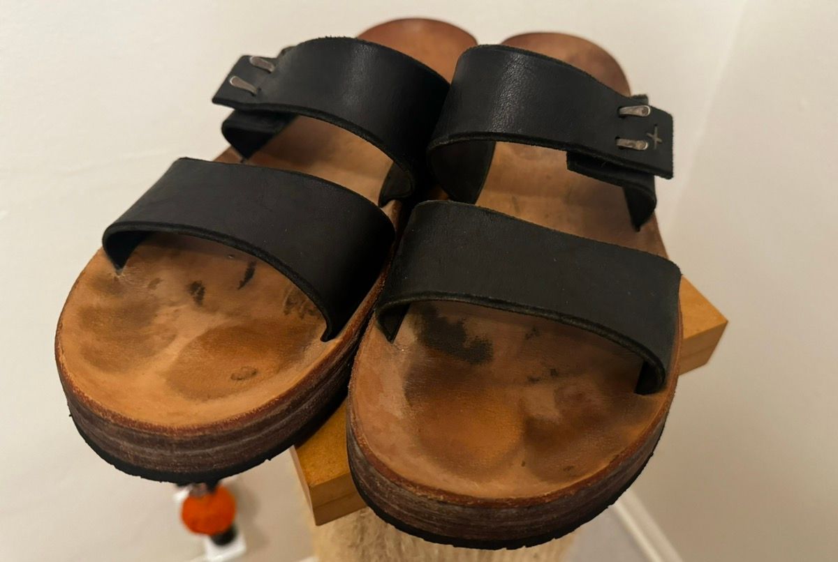 Leather Slip-On Sandals - 4