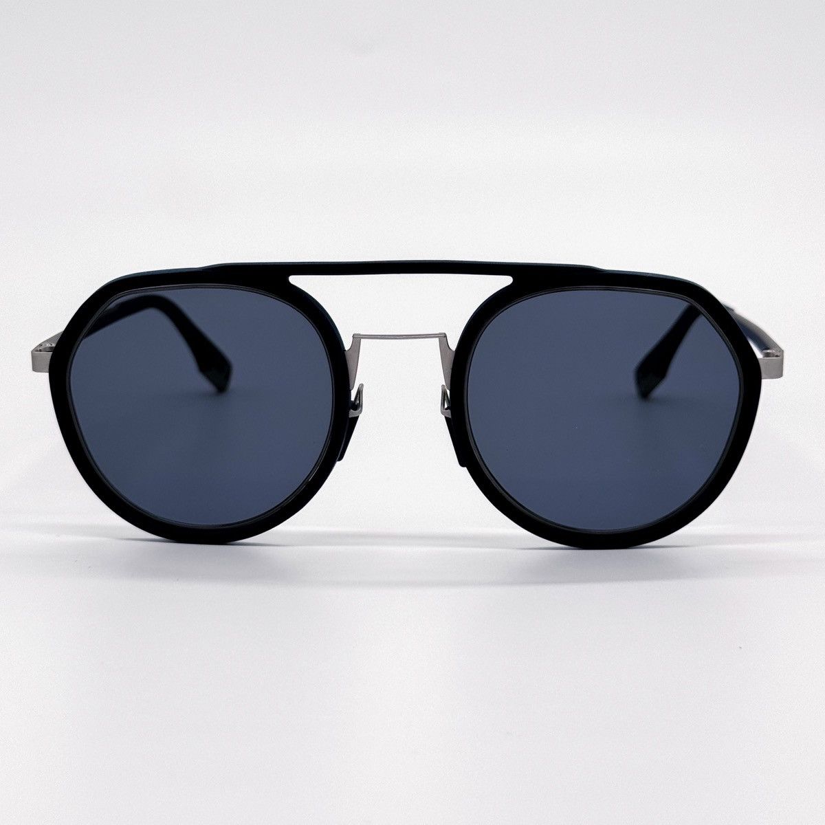 NEW FENDI FE40040U 90V ROUND BLACK BLUE UNISEX SUNGLASSES - 3