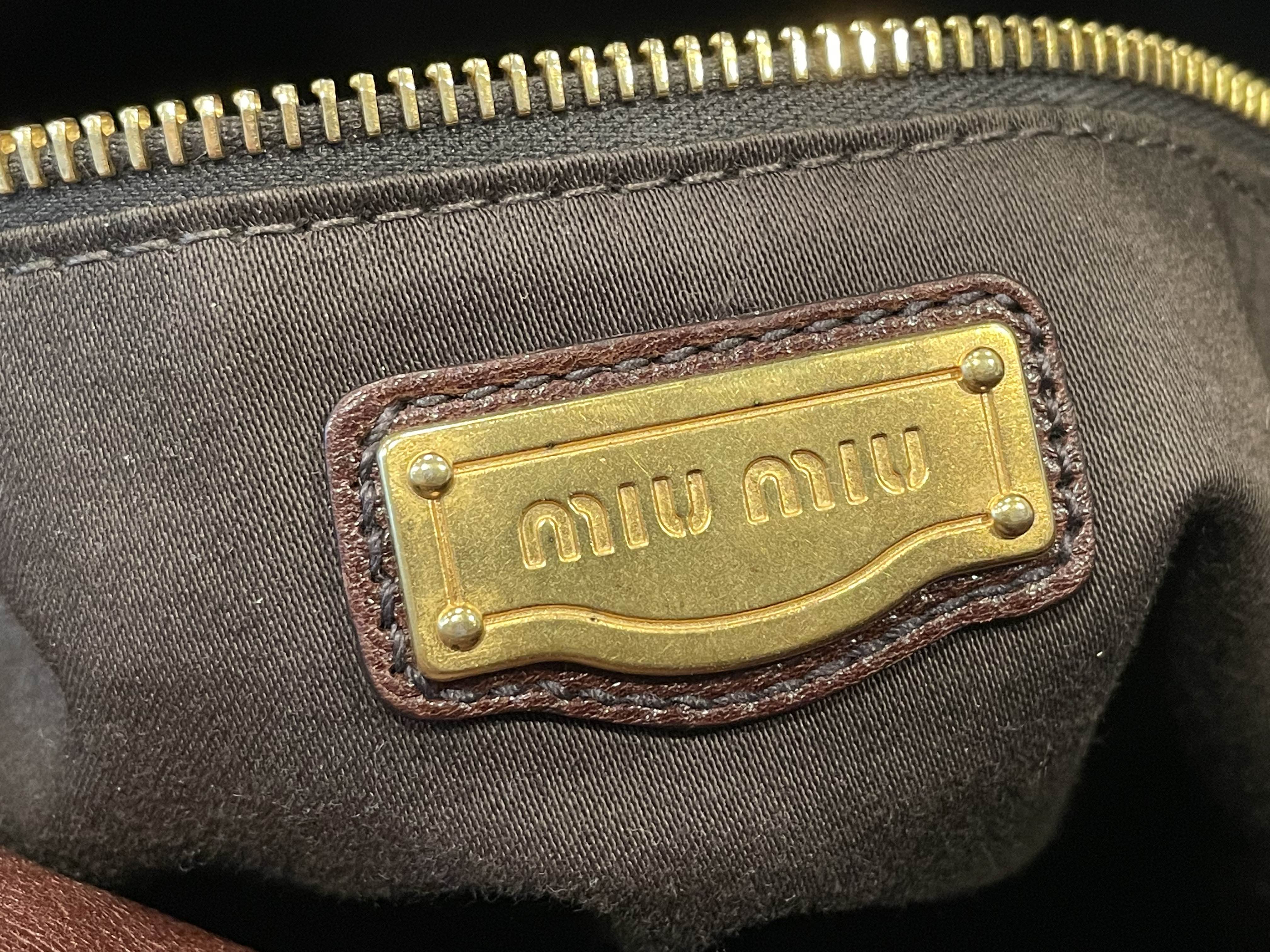 Miu Miu Vitello Lux Bow Top Handle Bag - 6