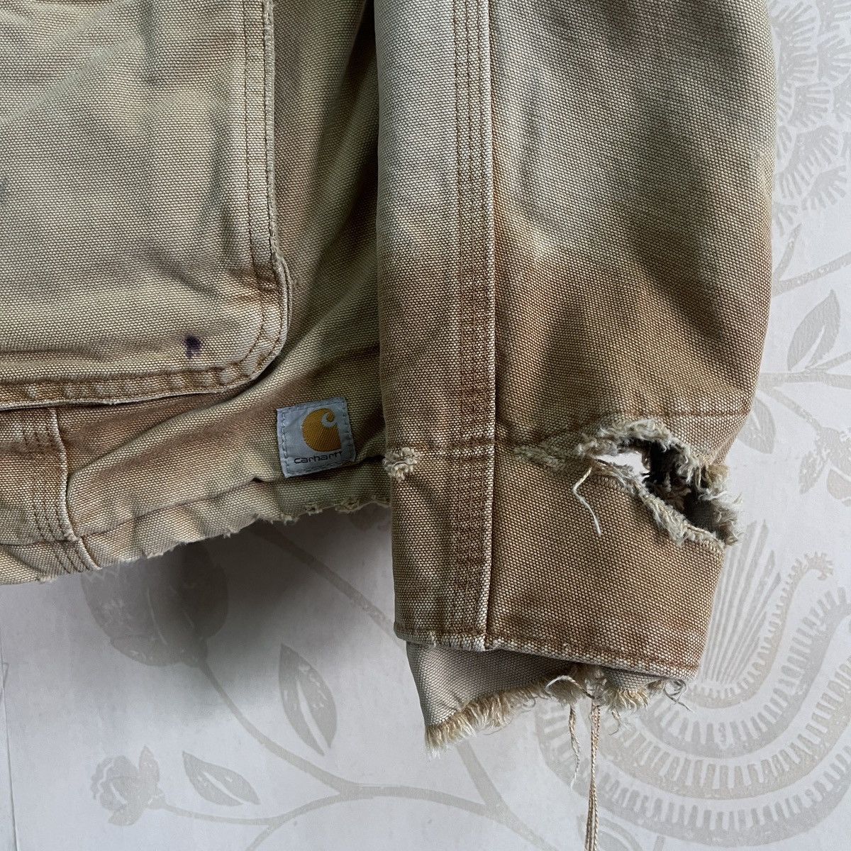 Vintage - Carhartt Blanket Jacket Distressed Workers Denim Jacket - 8
