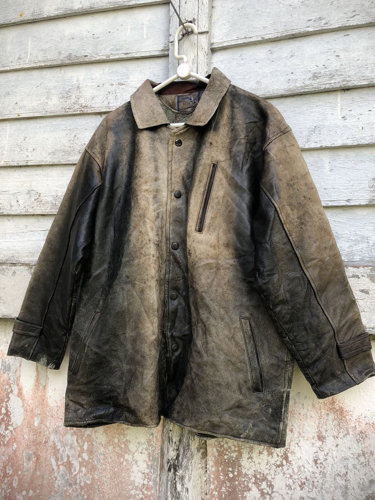 Vintage - 80s Superior Smart Horse Hide Nice Aging Leather Jacket - 2