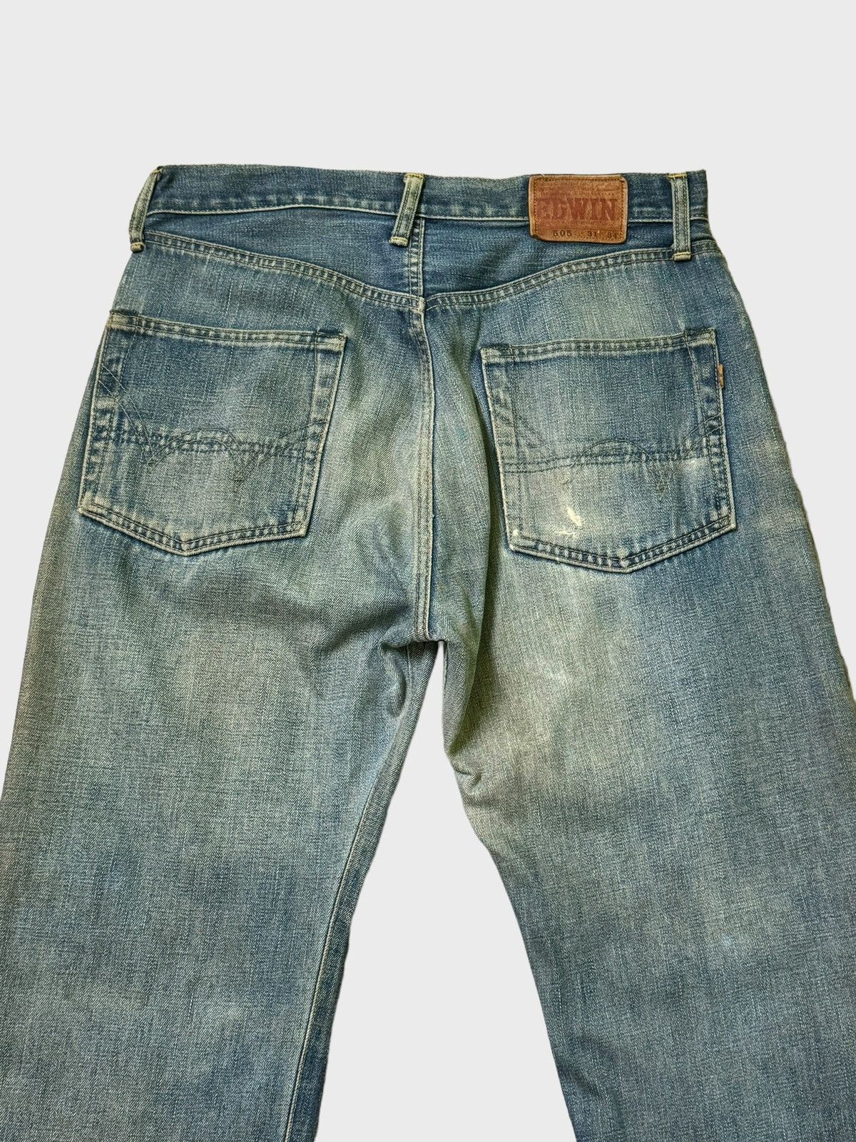 Vintage Edwin 505 Mud Wash Distressed Selvedge Jeans - 9