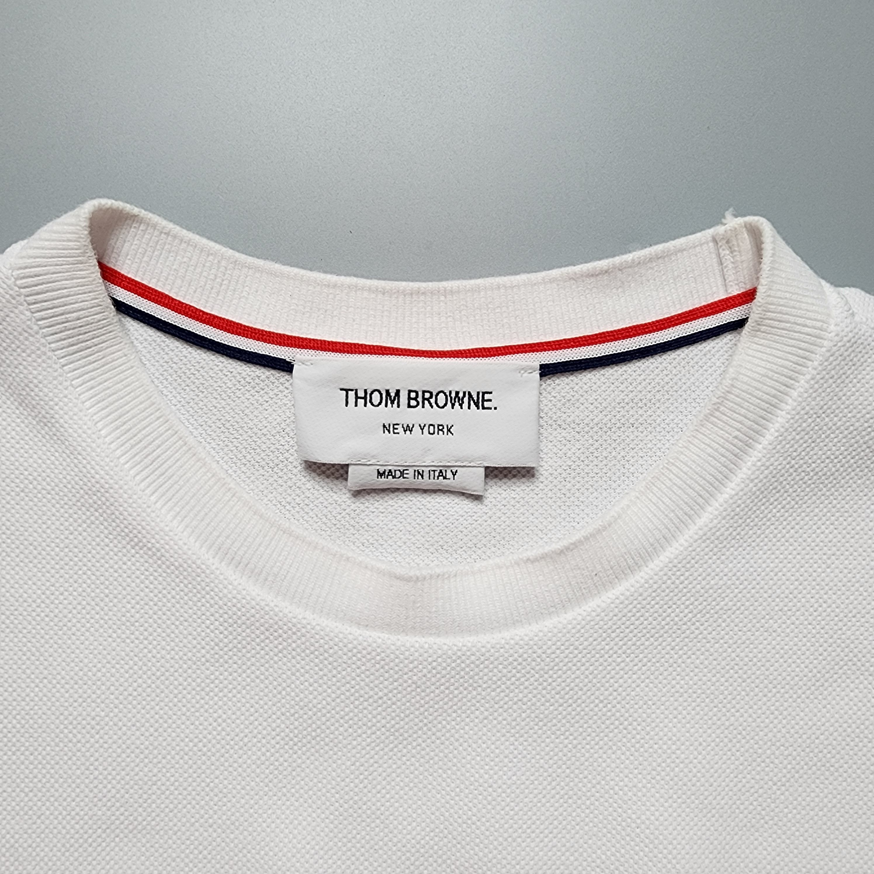 Thom Browne - Side Four Bar Pique T-Shirt - 4