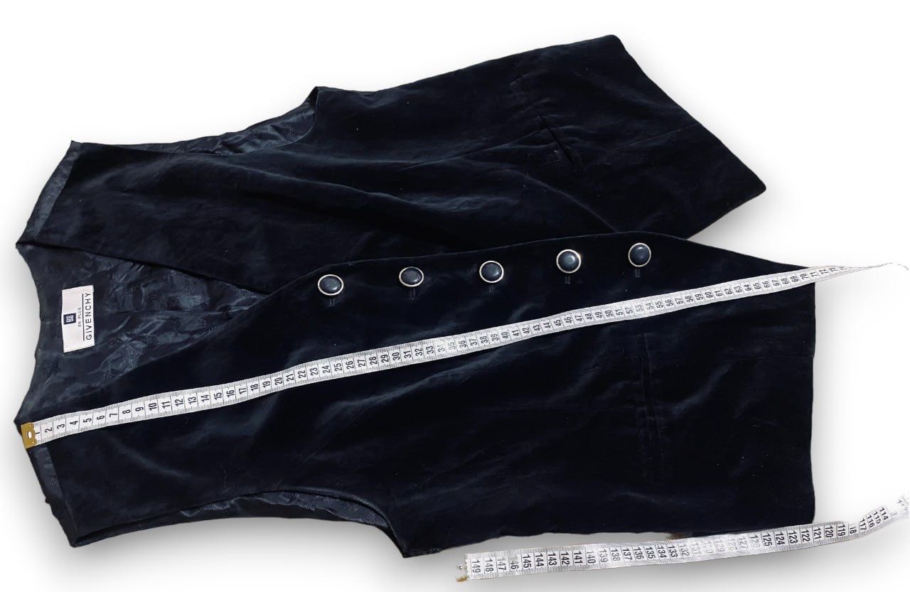 Givenchy En Plus Paris Vintage Vest Viscous Velvet Size 44 - 11