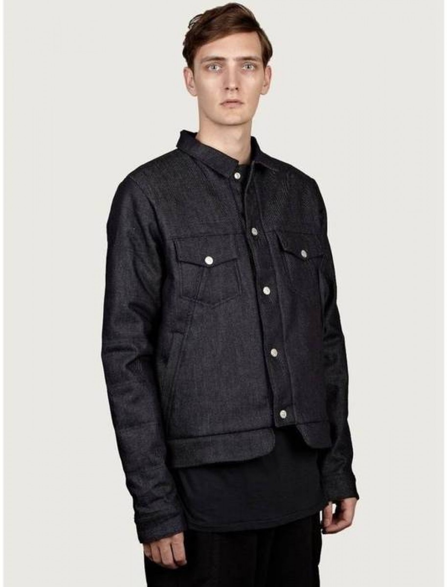 RARE 775$ Dark Blue Padded Raw Denim Jacket - 6