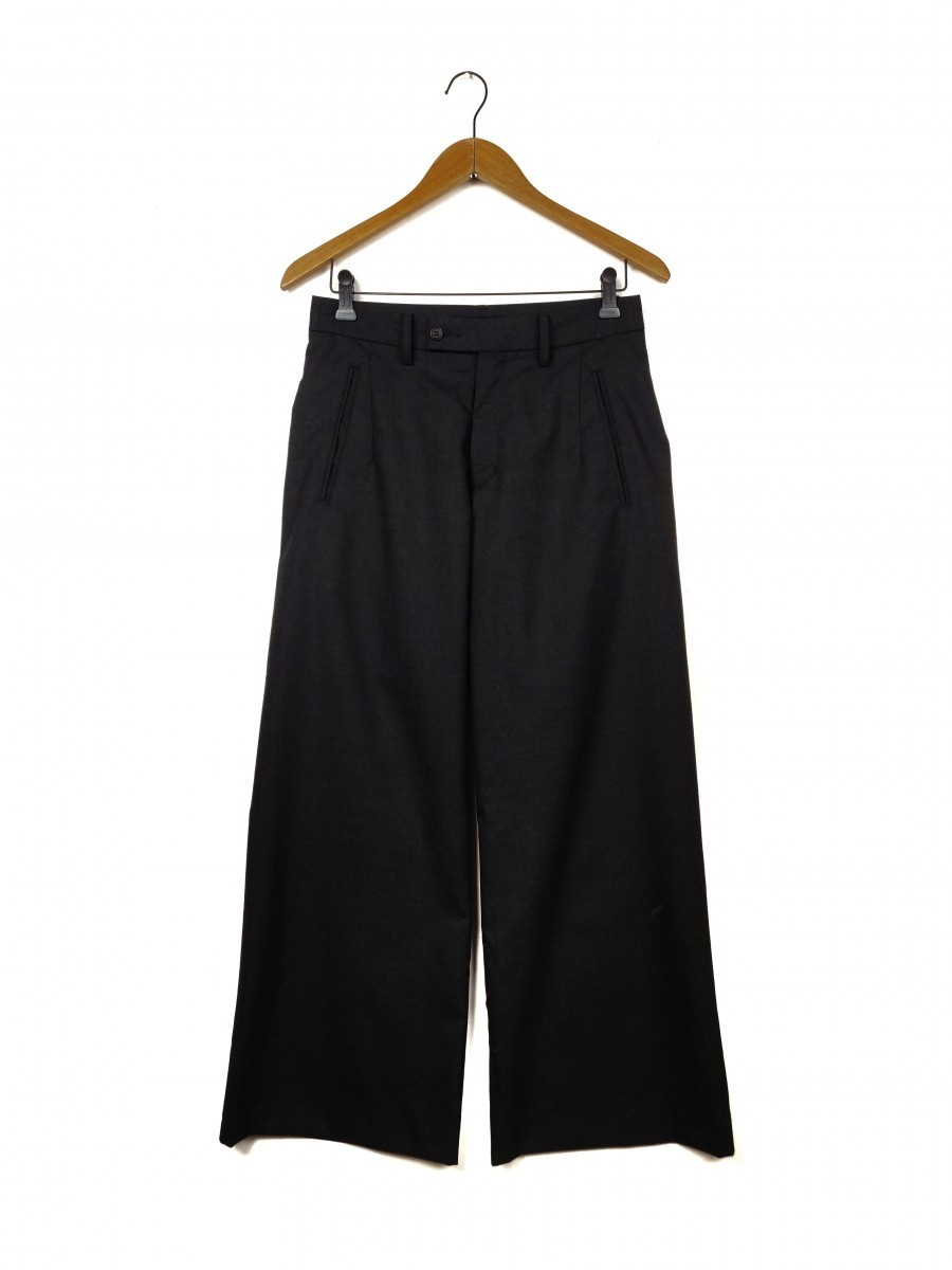 Black - Wide Pant Bottom Trouser - 1