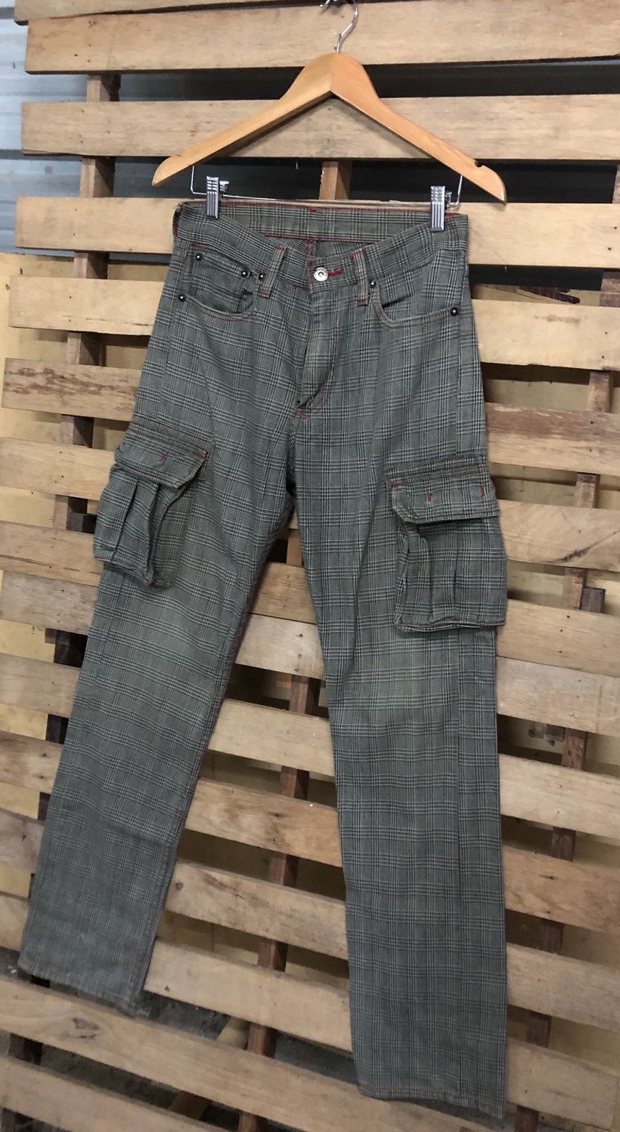 Vintage Levi’s 505 Tartan Cargo Denim Jeans - 4