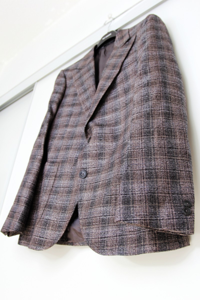 etched plaid pattern blazer