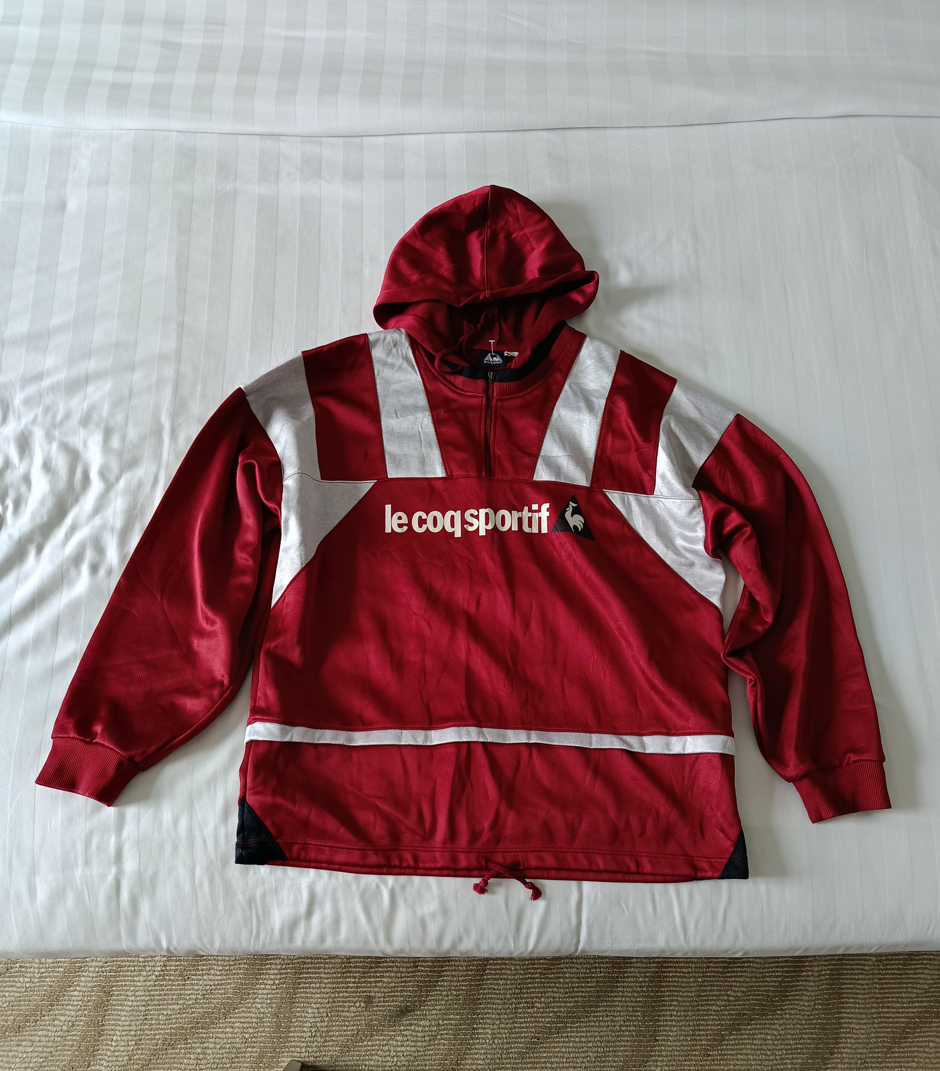 Vintage 90s Le Coq Sportif Half zipper jacket hoodie - 2