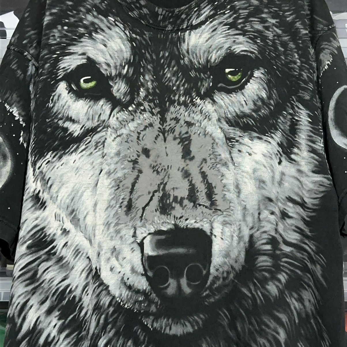 Vintage Liquid Blue Wolf Mega All Over Print Tee XL - 3