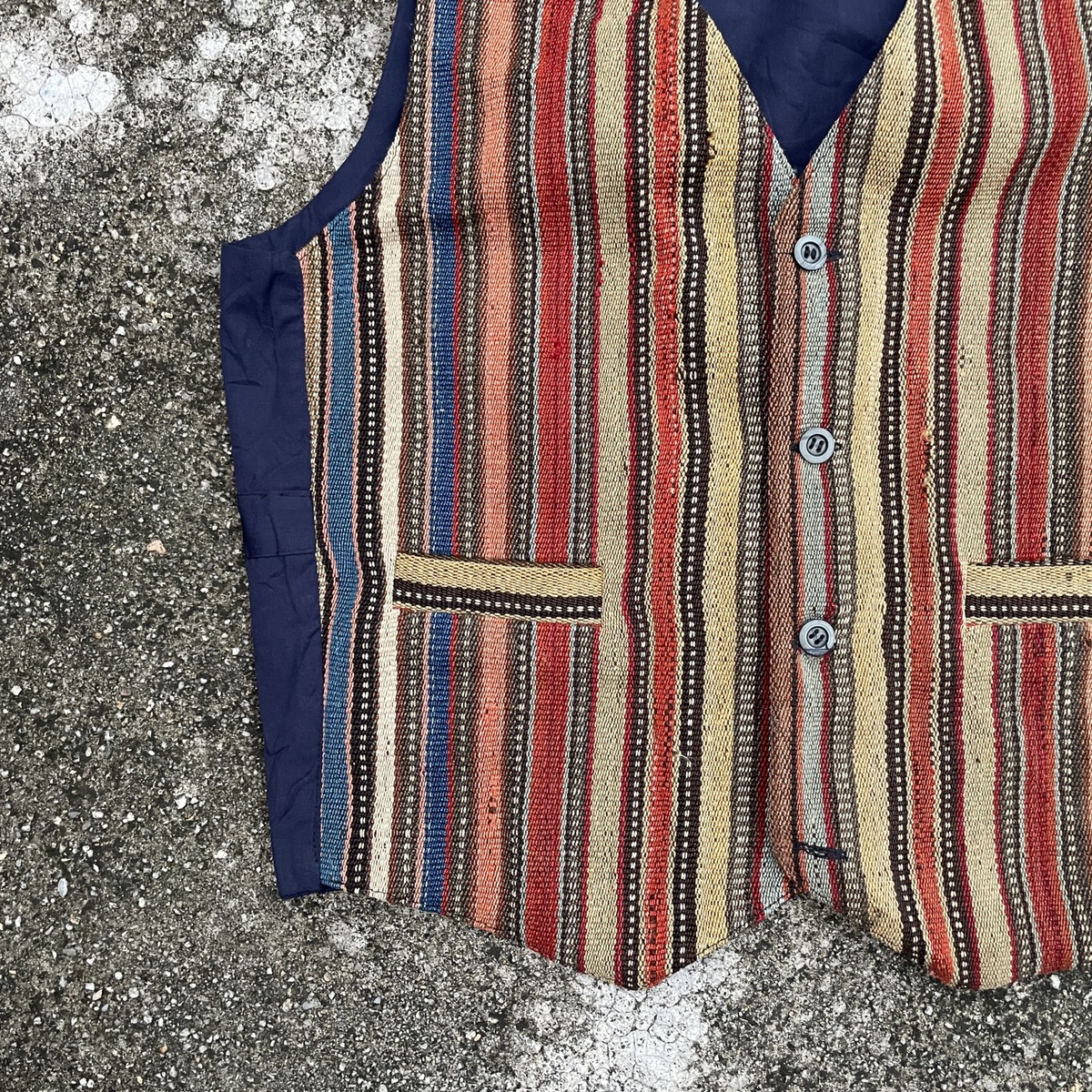 Japanese Brand - Vintage Unbranded Stripe Art Vest - 4