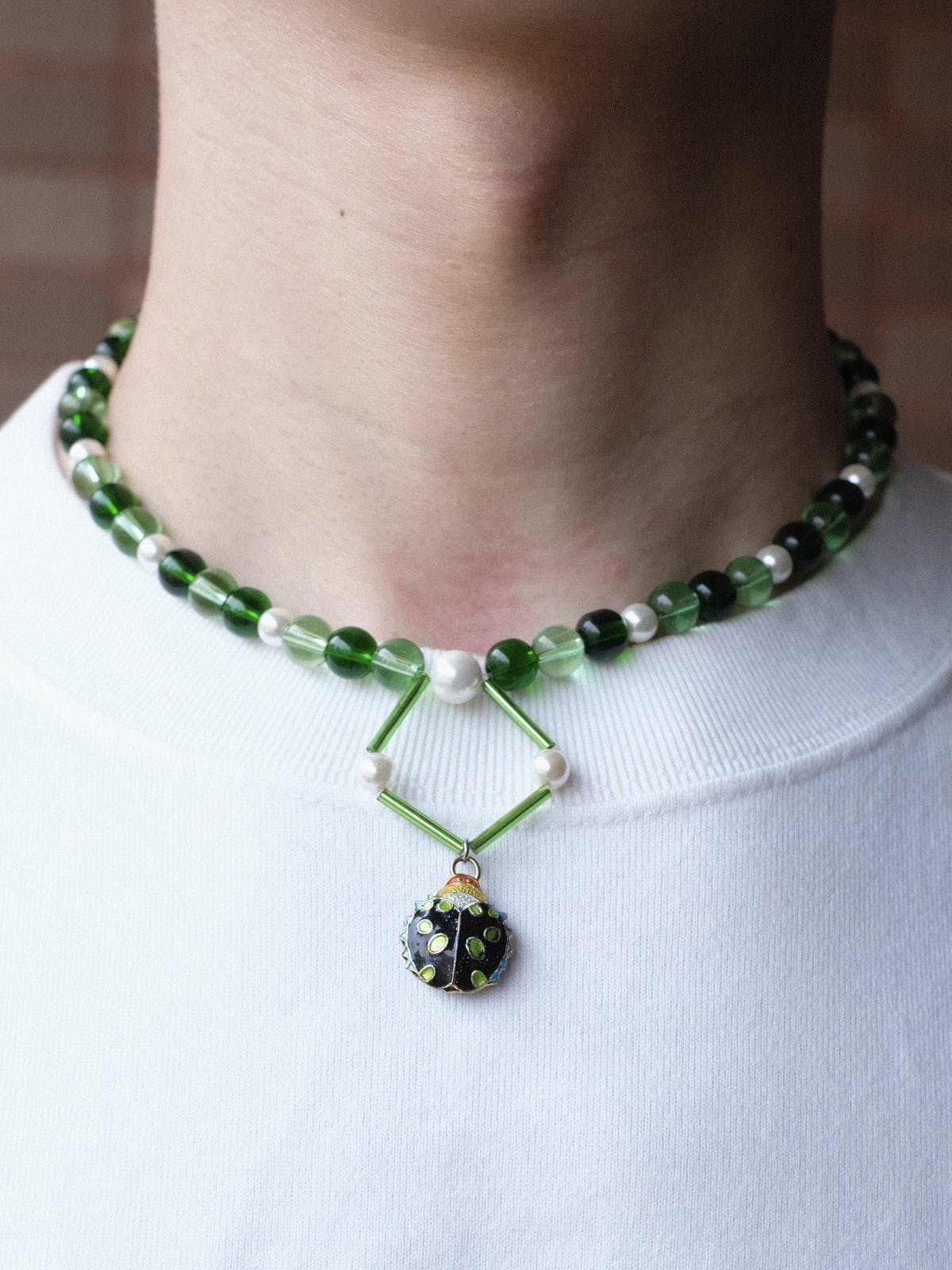 Japanese Brand - Green Handmade Beaded Necklaces - 1