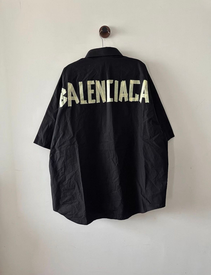 Balenciaga tape logo short sleeve shirt - 1