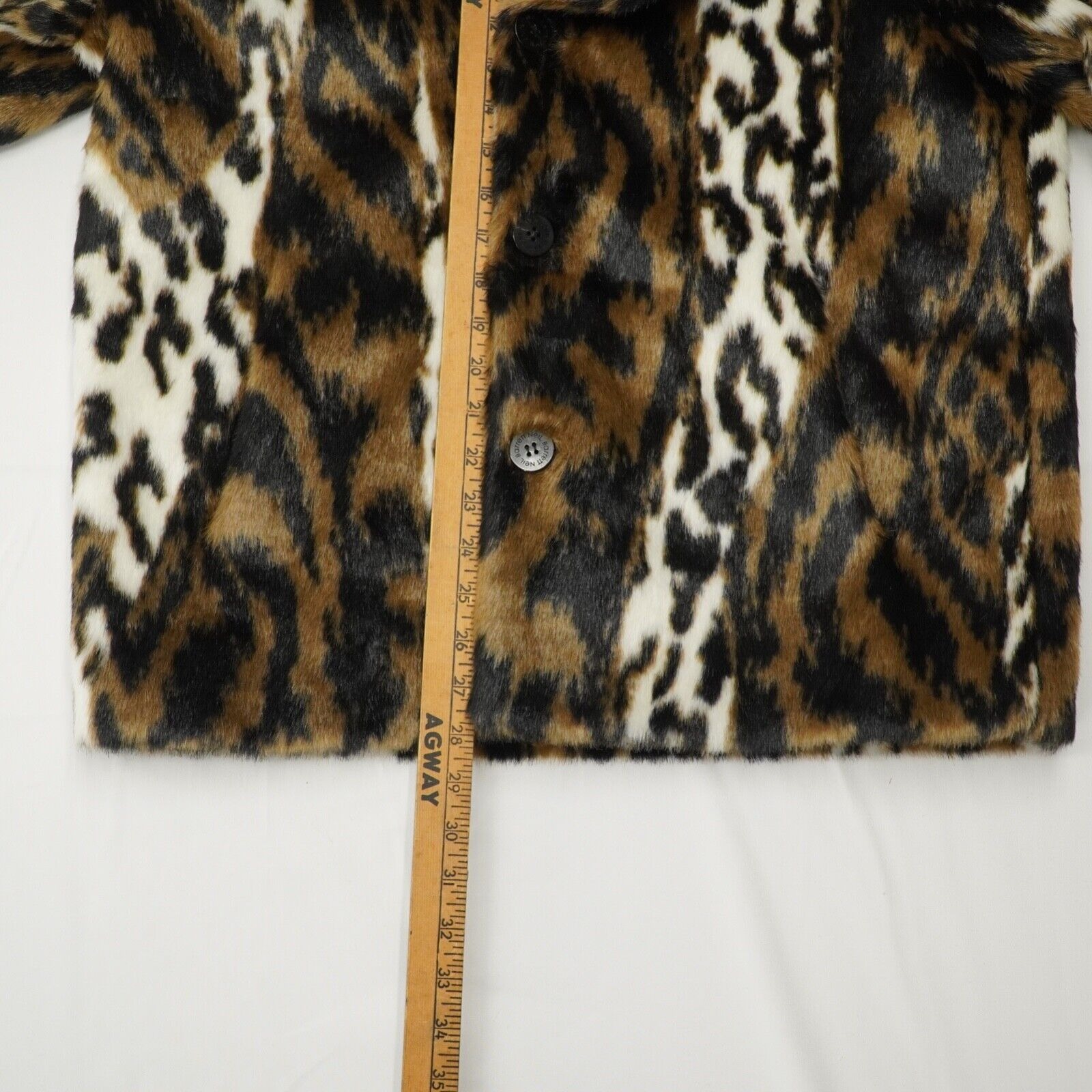 Neil Barrett Leopard Jacket Coat Tan and White Faux-Fur Eco - 20