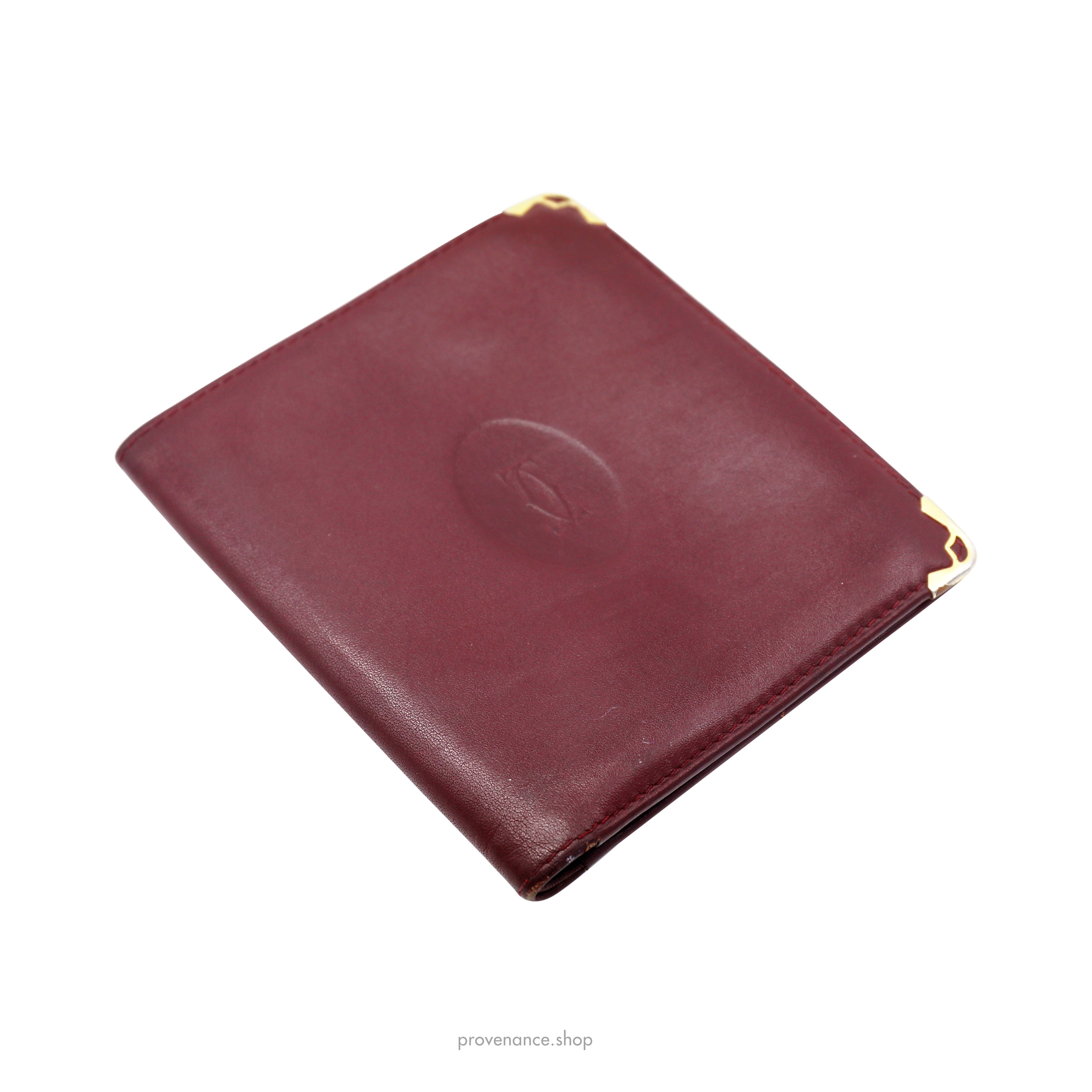 Bifold Wallet - Burgundy Calfskin Leather - 3