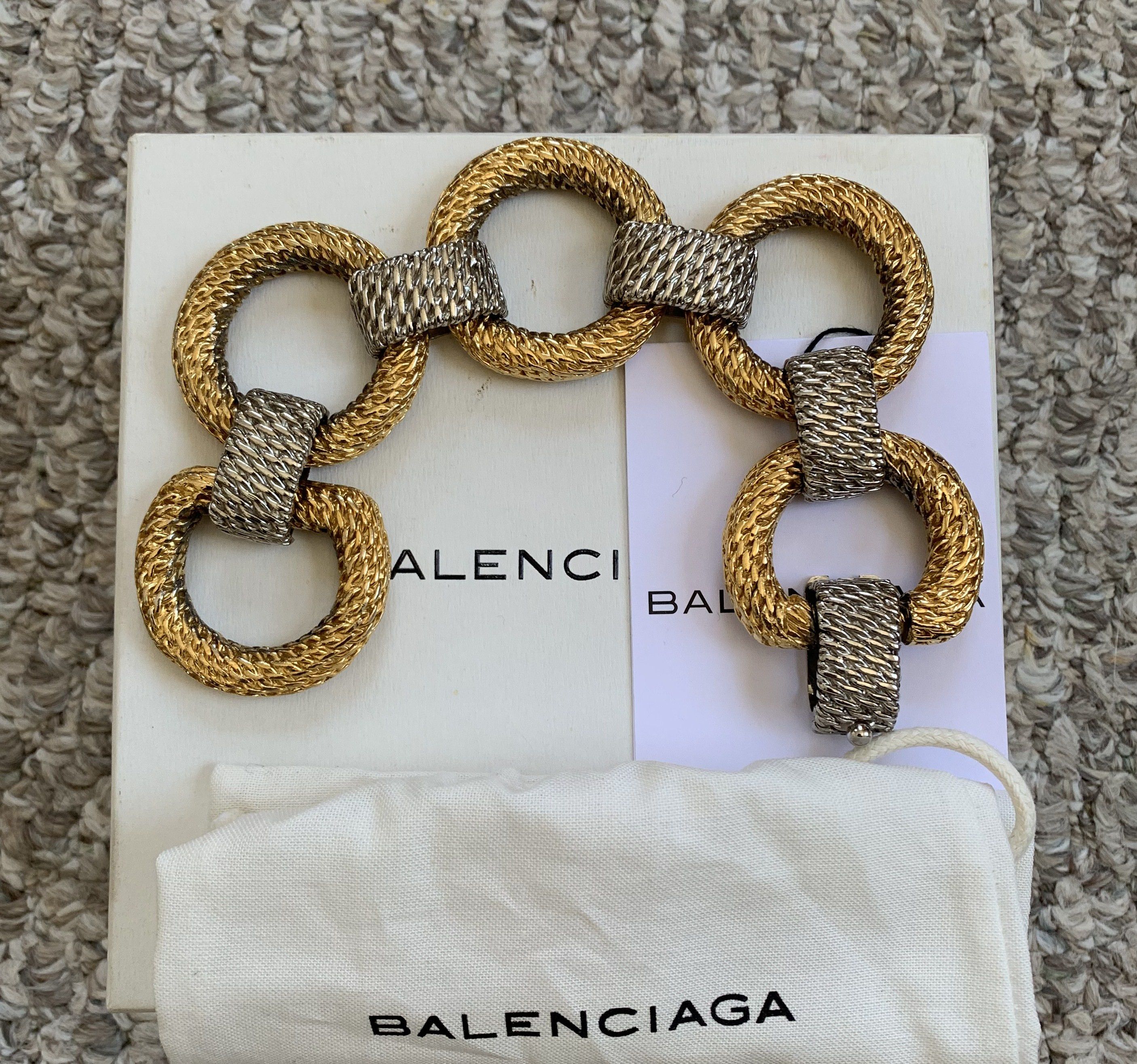 Balenciaga Two Tone Chain Link Bracelet - 1