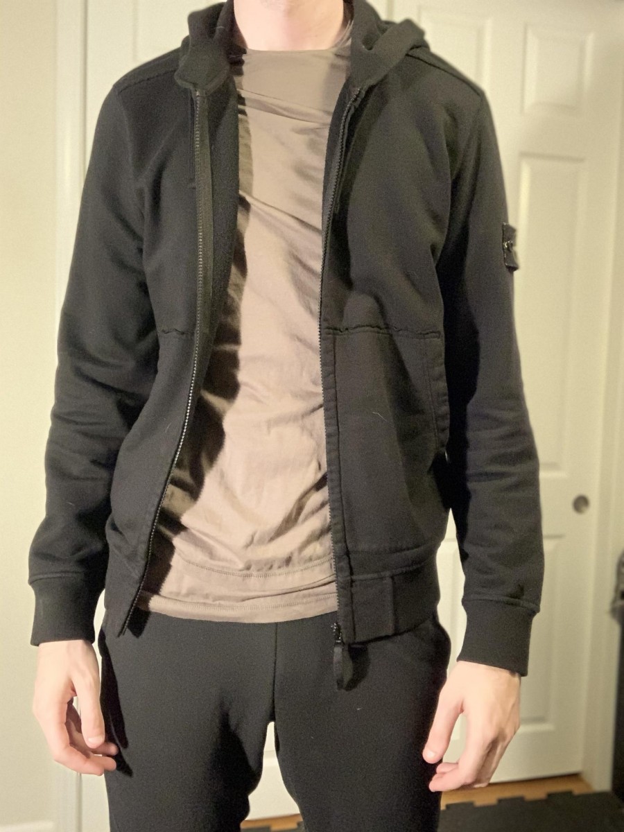 Zip-Up Black Hoodie [M] Hooded Full Zip - 1