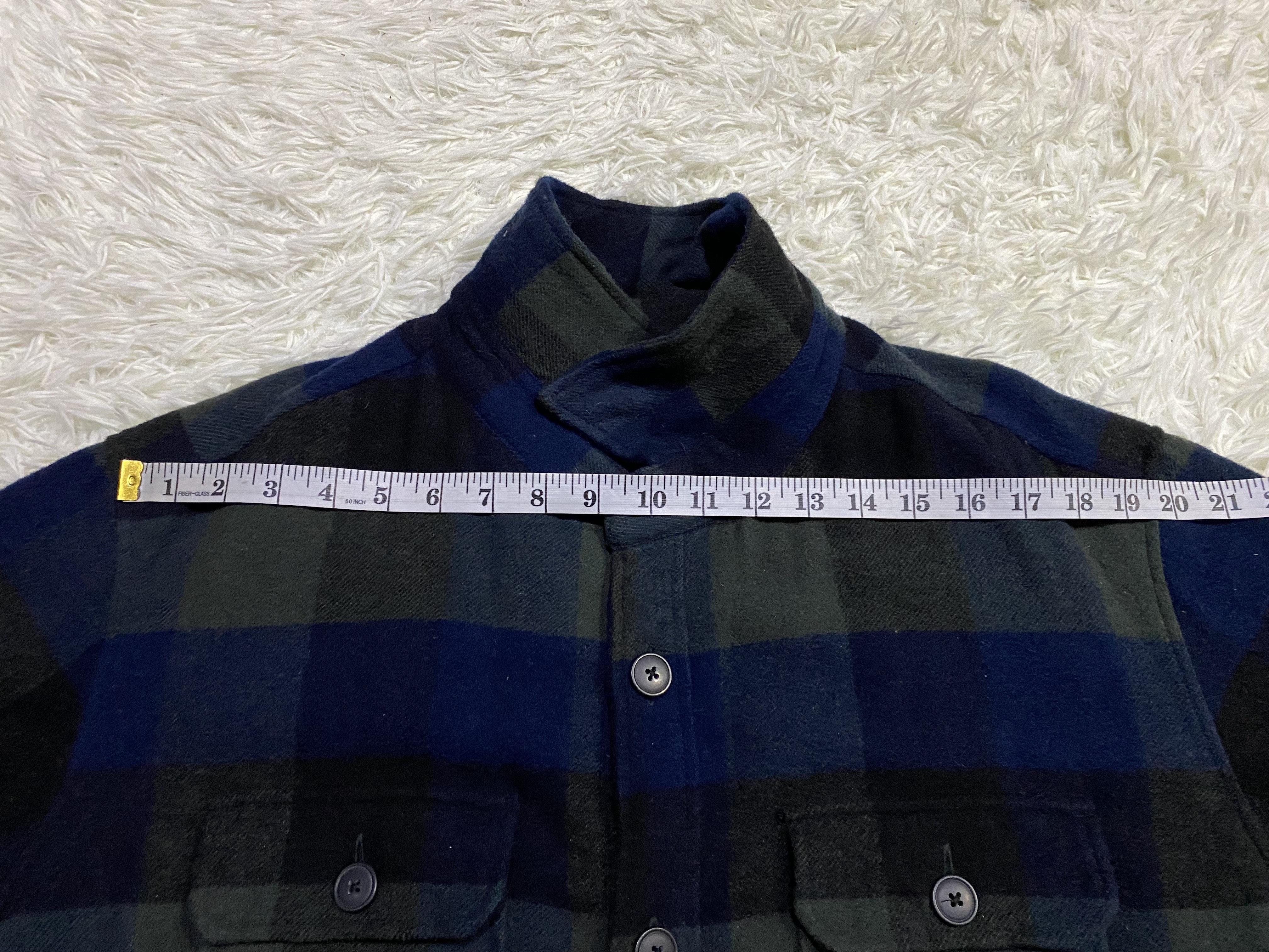 Flannel - Vintage Uniqlo Quilted Wool Blend Checked Flannel - 12