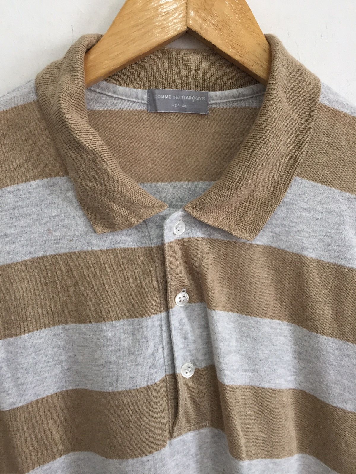 SS97 Comme des Garçons Home Jail Stripe Polo Shirt - 3