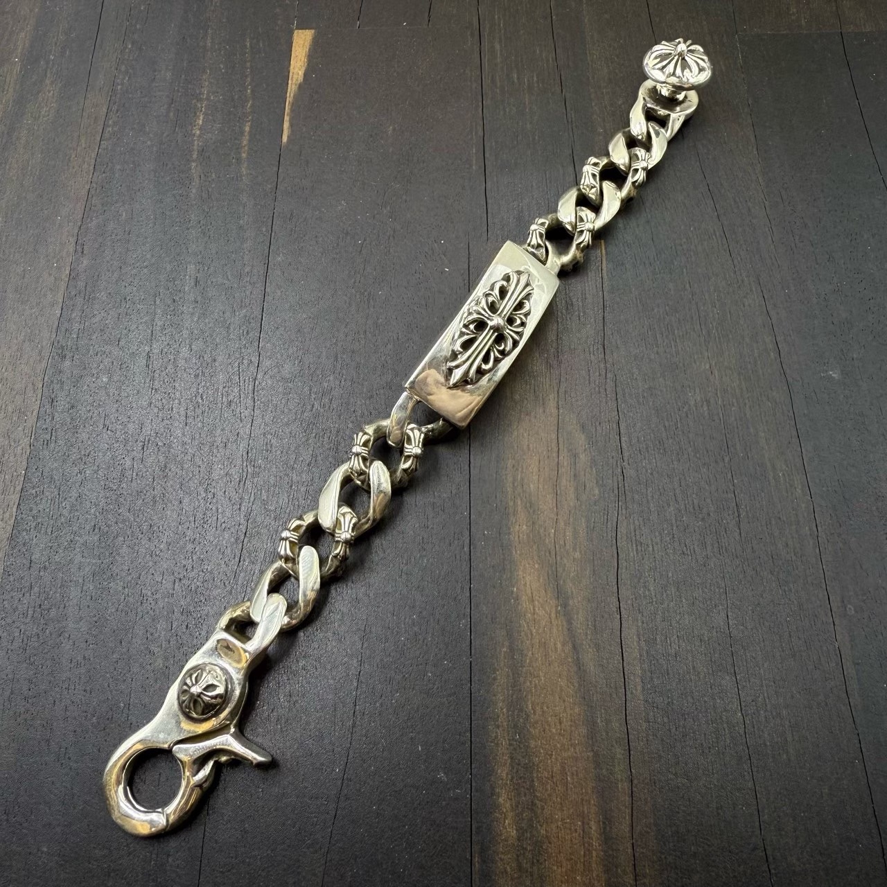 Chrome Hearts Chrome Hearts Lobster Clasp Cross ID Cuban Bracelet - 2