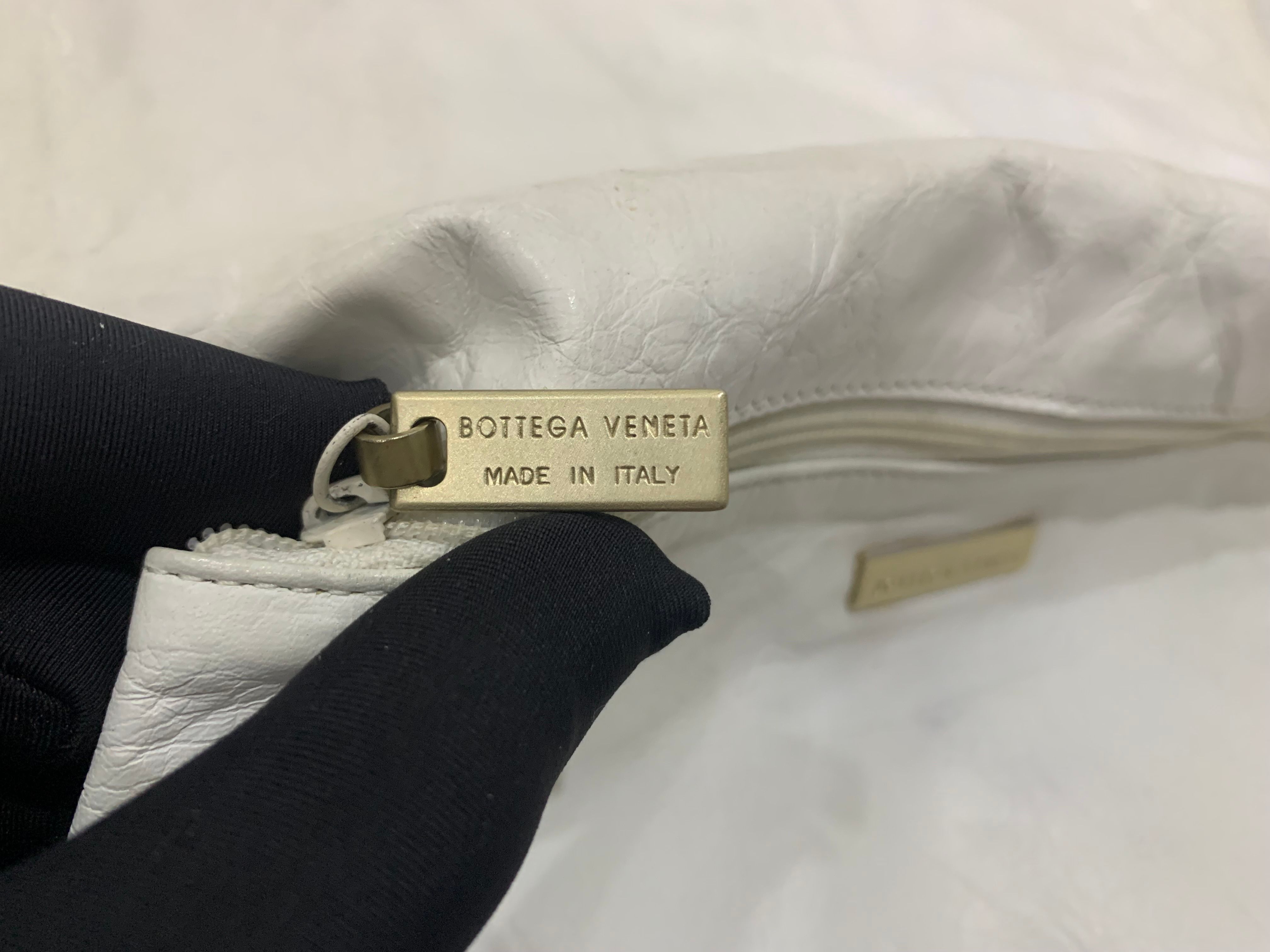 Authentic vintage bottega veneta white leather shoulder bag - 19