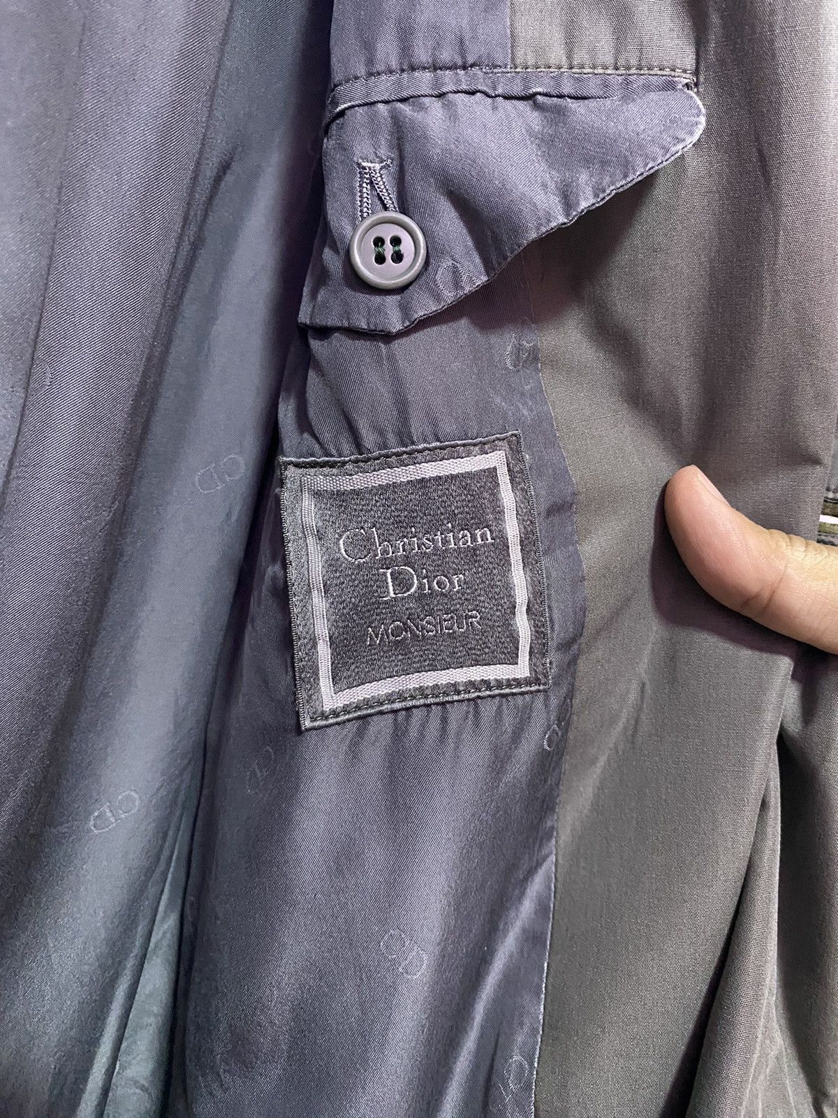Vintage Christian Dior Trench Coat Long Jacket Design - 11