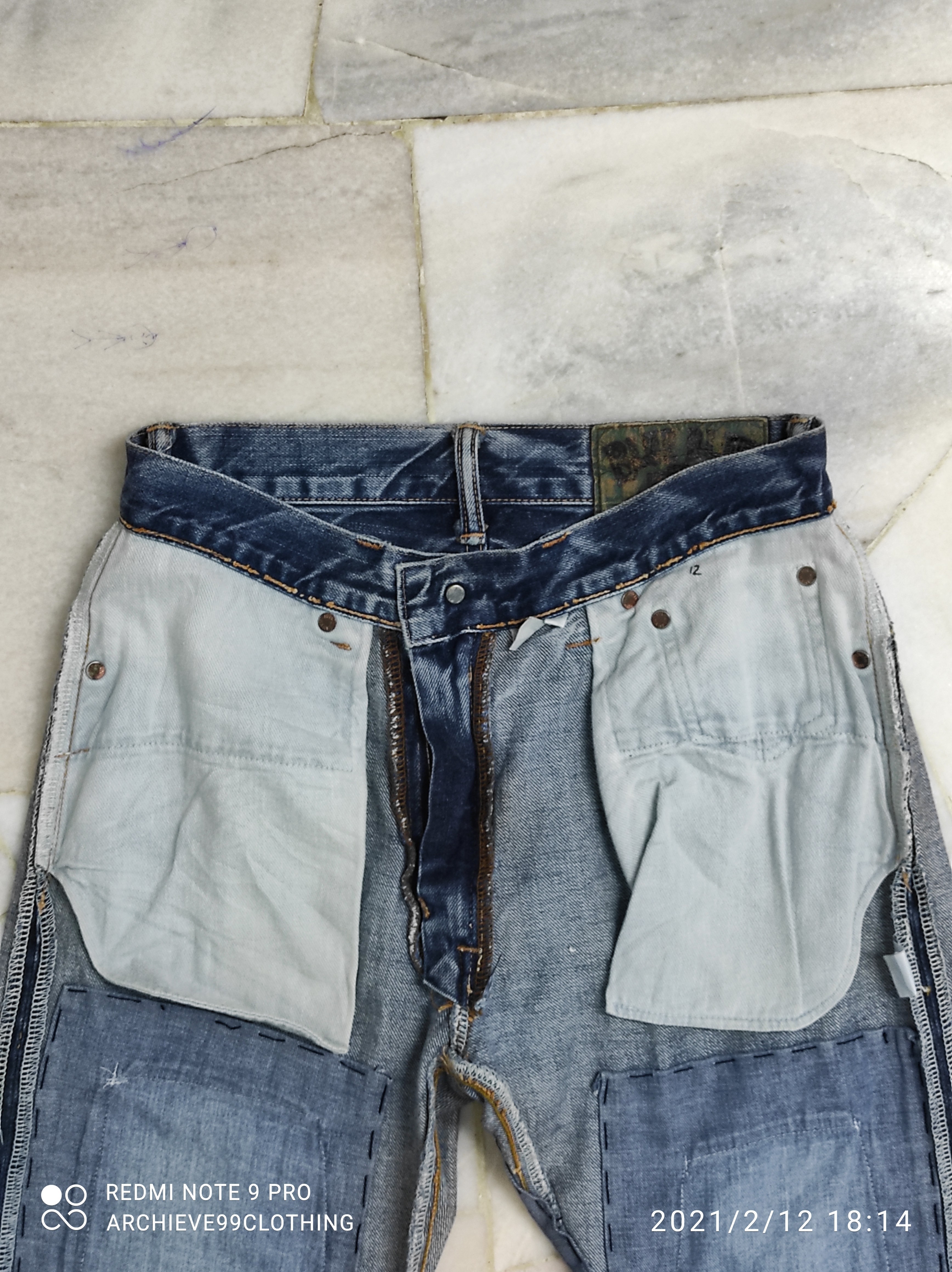 Hollywood Ranch Market - Blue Blue The Indigo Hand Made Reconstruction denim pants - 11