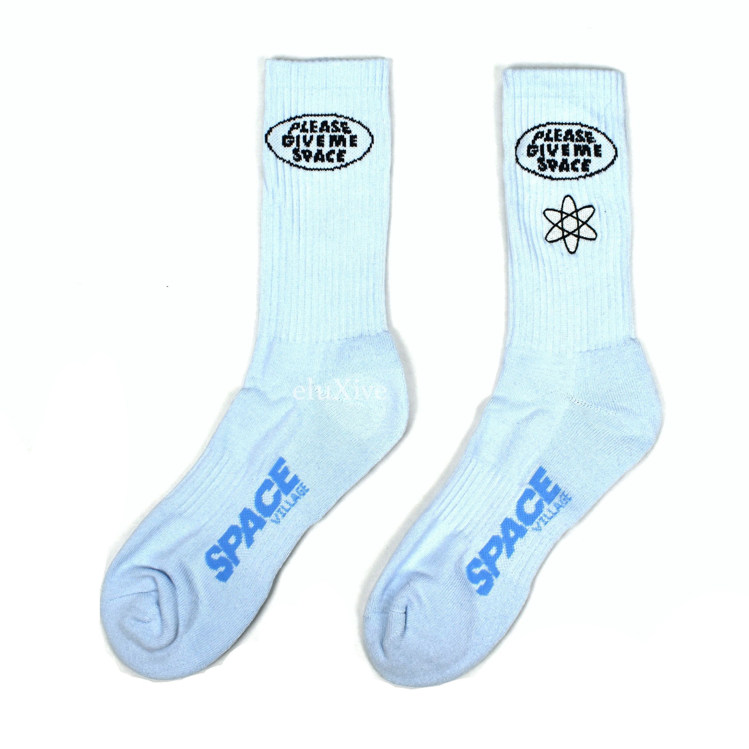 Travis Scott Space Village Give Me Space Logo Socks Blue - 1