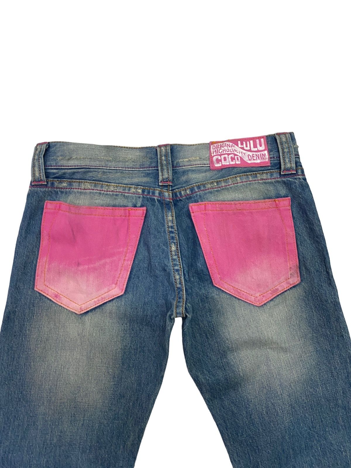 Vintage Distressed COCOLULU Pink Pocket Low Rise Denim S46k - 9