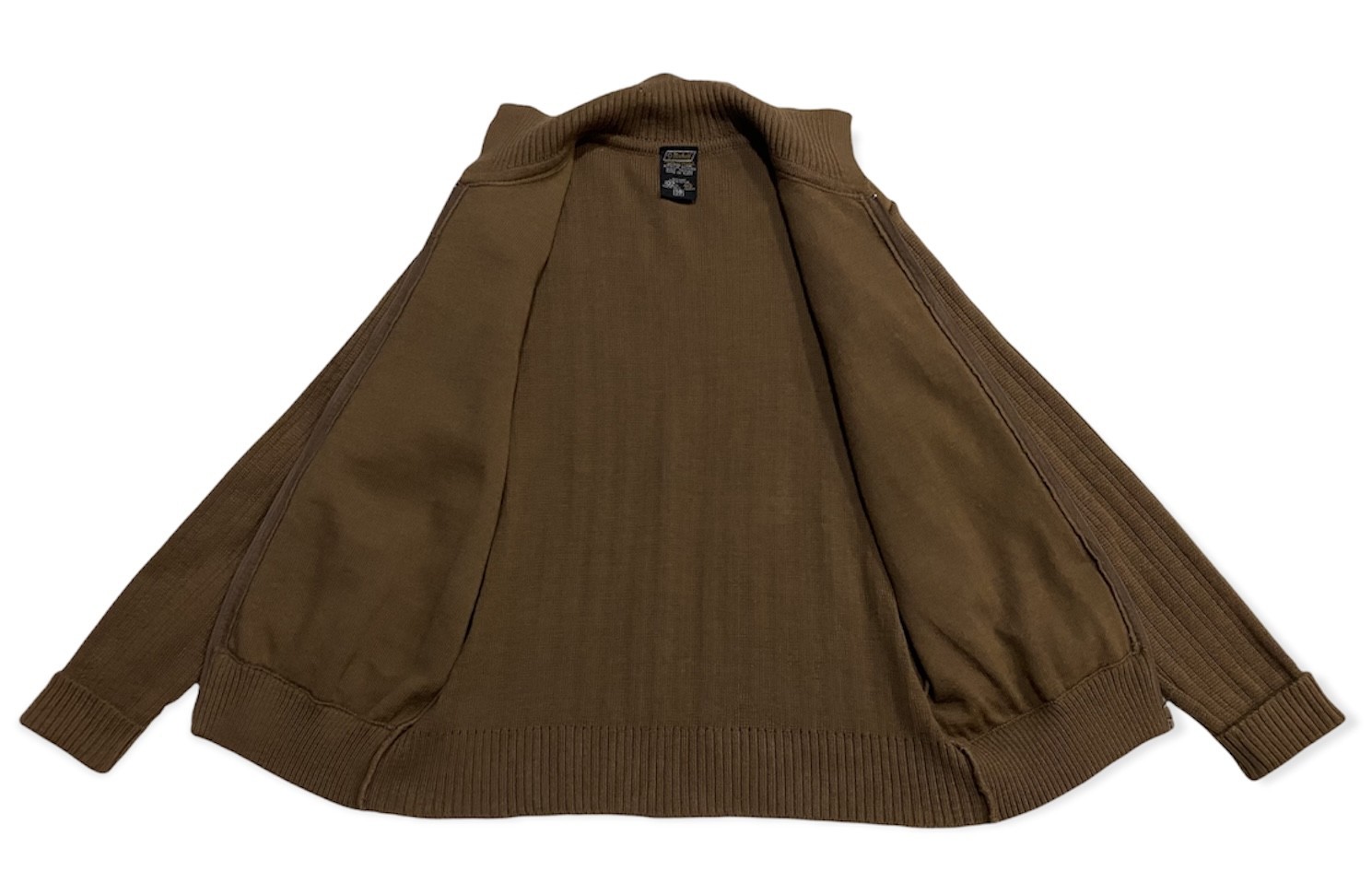 Coloured Cable Knit Sweater - Vintage St Michael Wool Cable Knit Sweater Suede Trimmer - 11