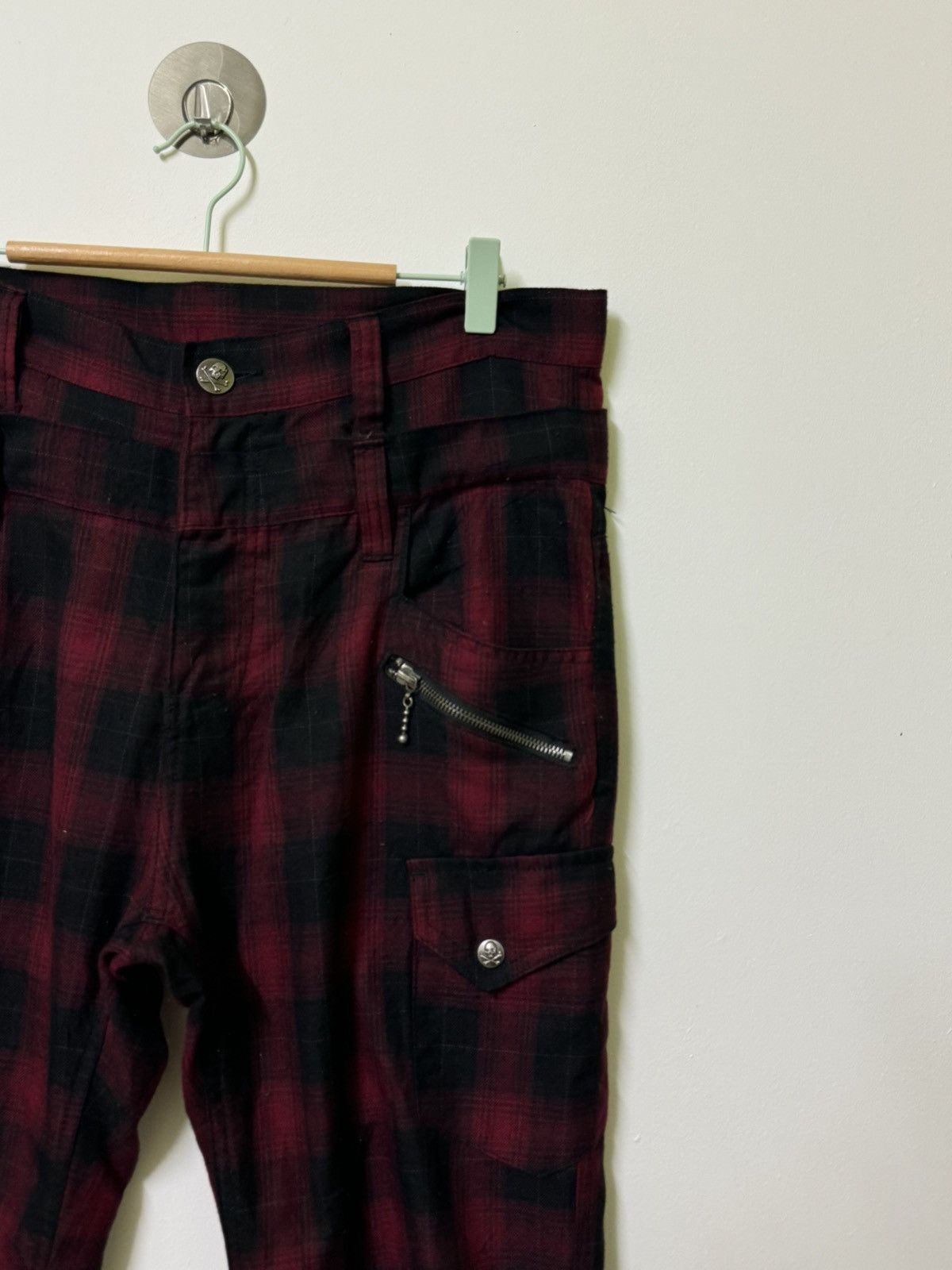 VINTAGE PLAID TARTAN DOUBLE FOCUS STACKED PANT - 6