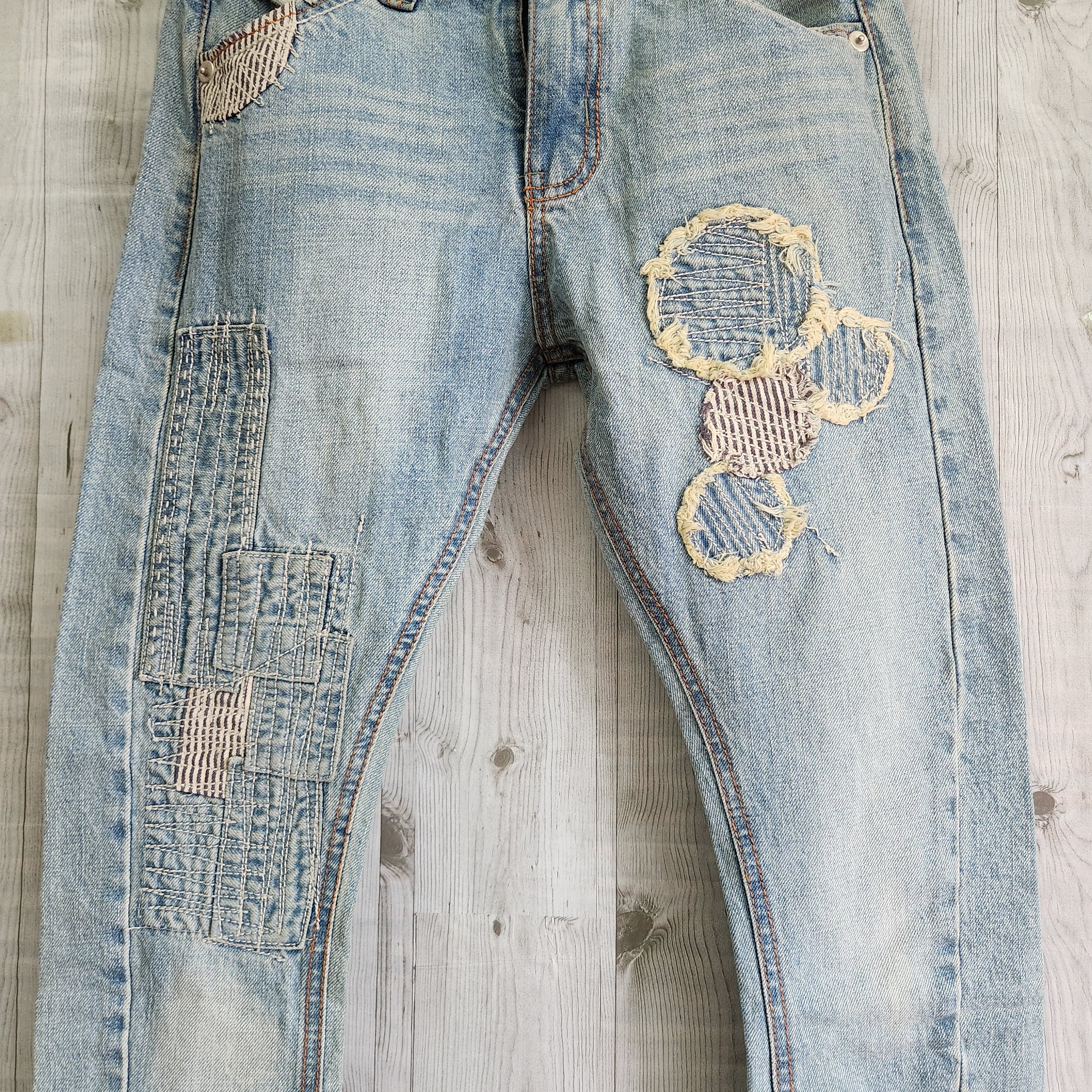 Vintage Blue Reef Denim Japan Jeans With Patches - 16