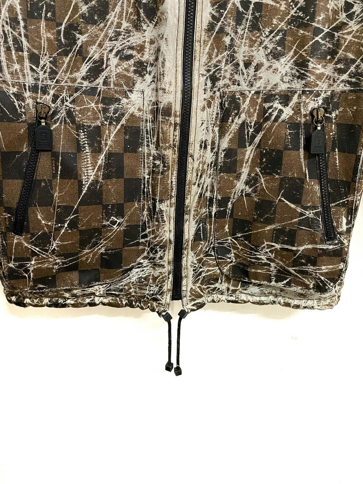 Distressed Fendi Monogram Zucca Reversible Puffer Jacket - 9