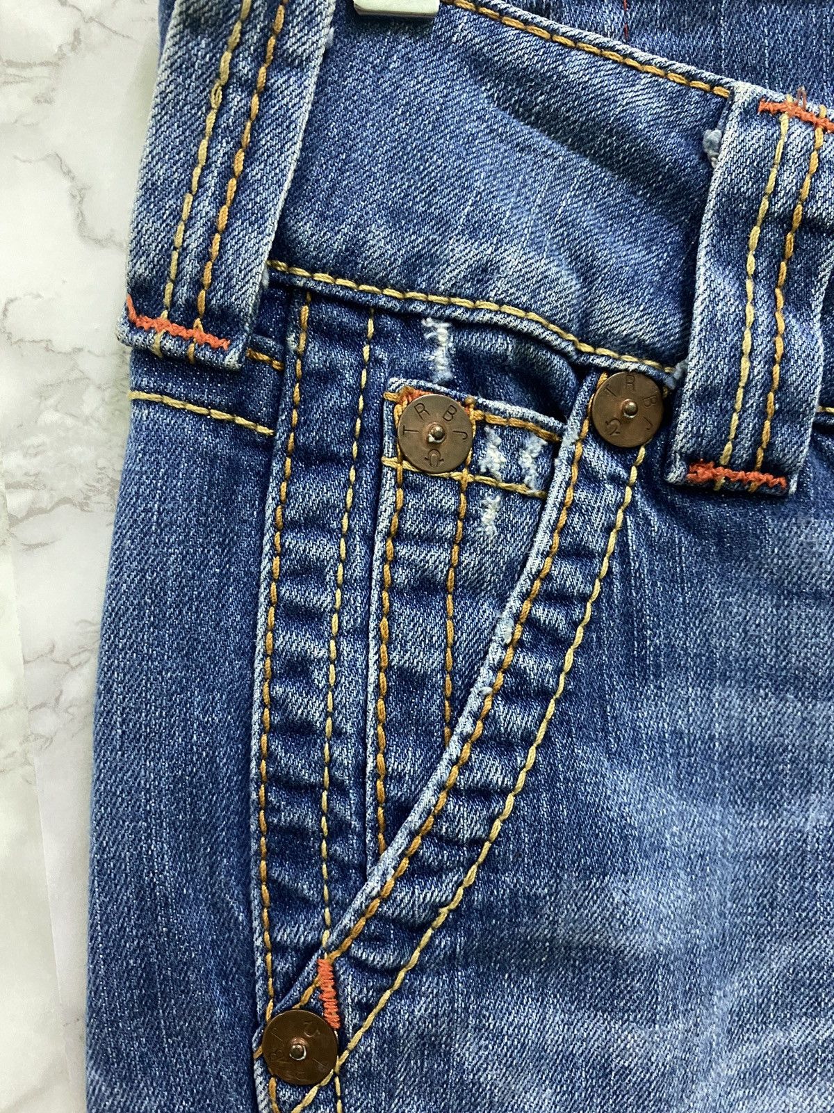 Vintage TRUE RELIGION Sammy Big T Flared Denim Jeans - 6