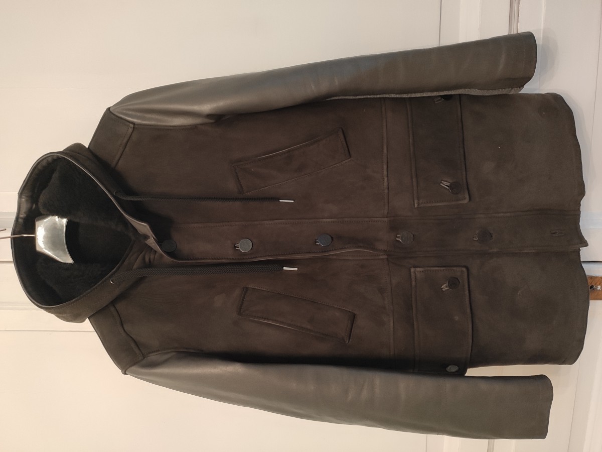Paolo Pecora - Shearling parka in khaki.Like Saint Laurent or Gucci - 2